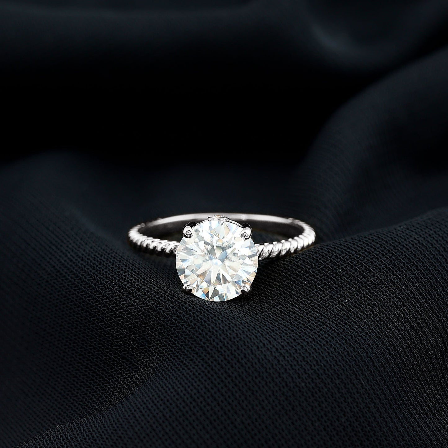 2 Carat Lab Grown Diamond Engagement Ring With Twisted Rope