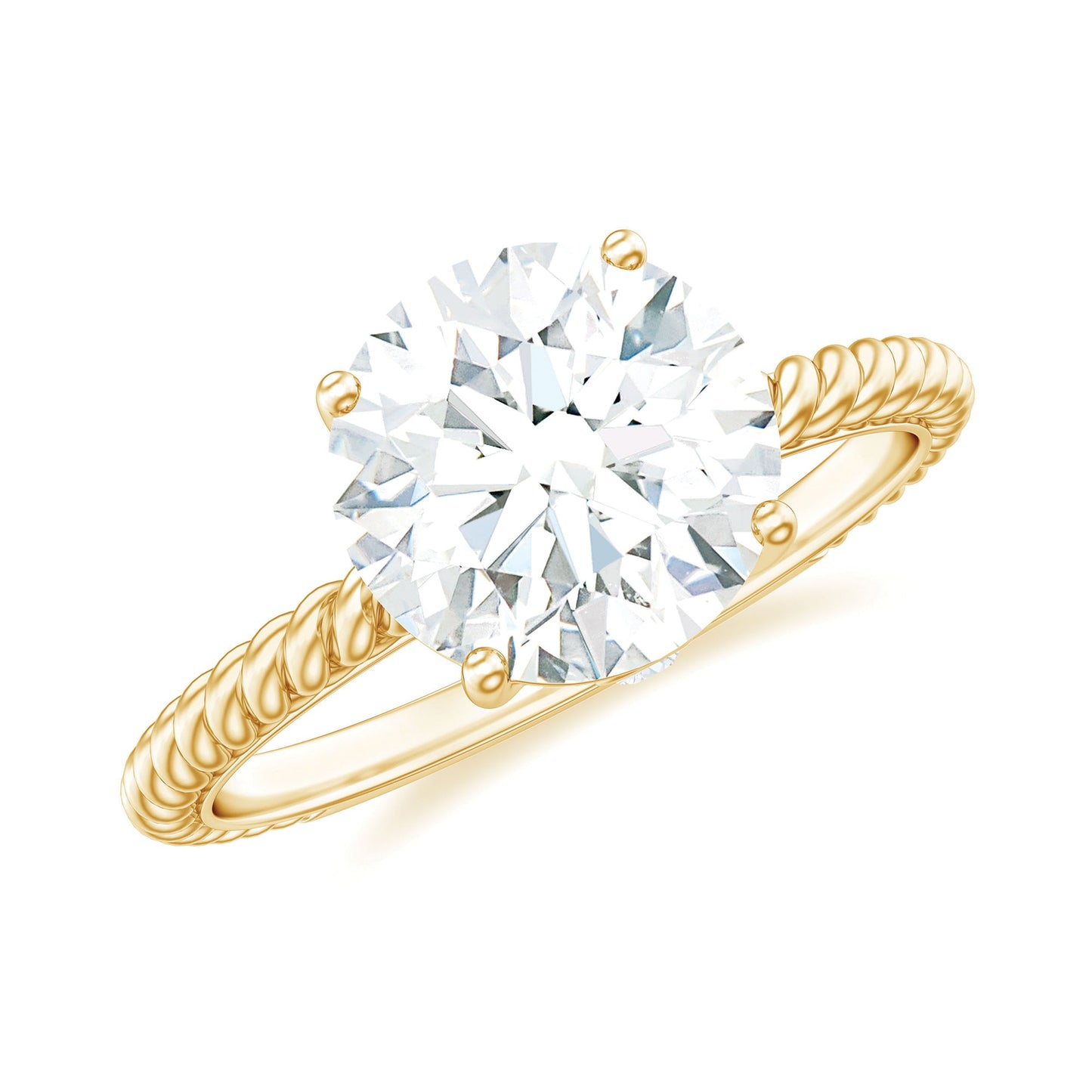 2 Carat Lab Grown Diamond Engagement Ring With Twisted Rope