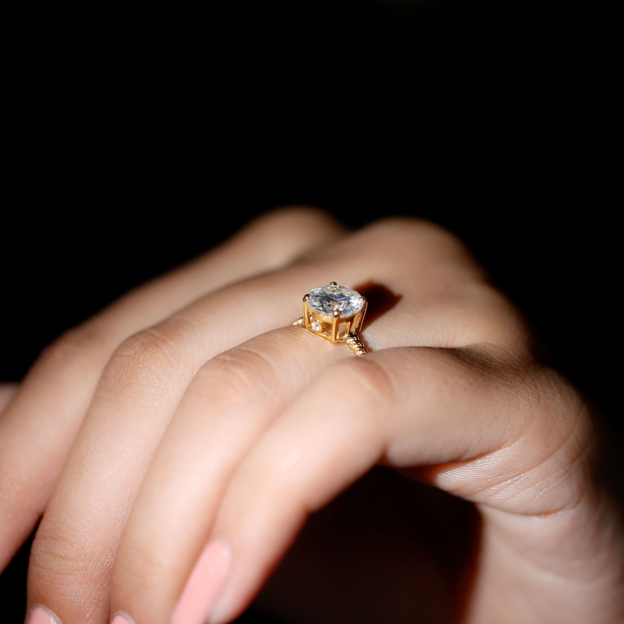 2 Carat Lab Grown Diamond Engagement Ring With Twisted Rope