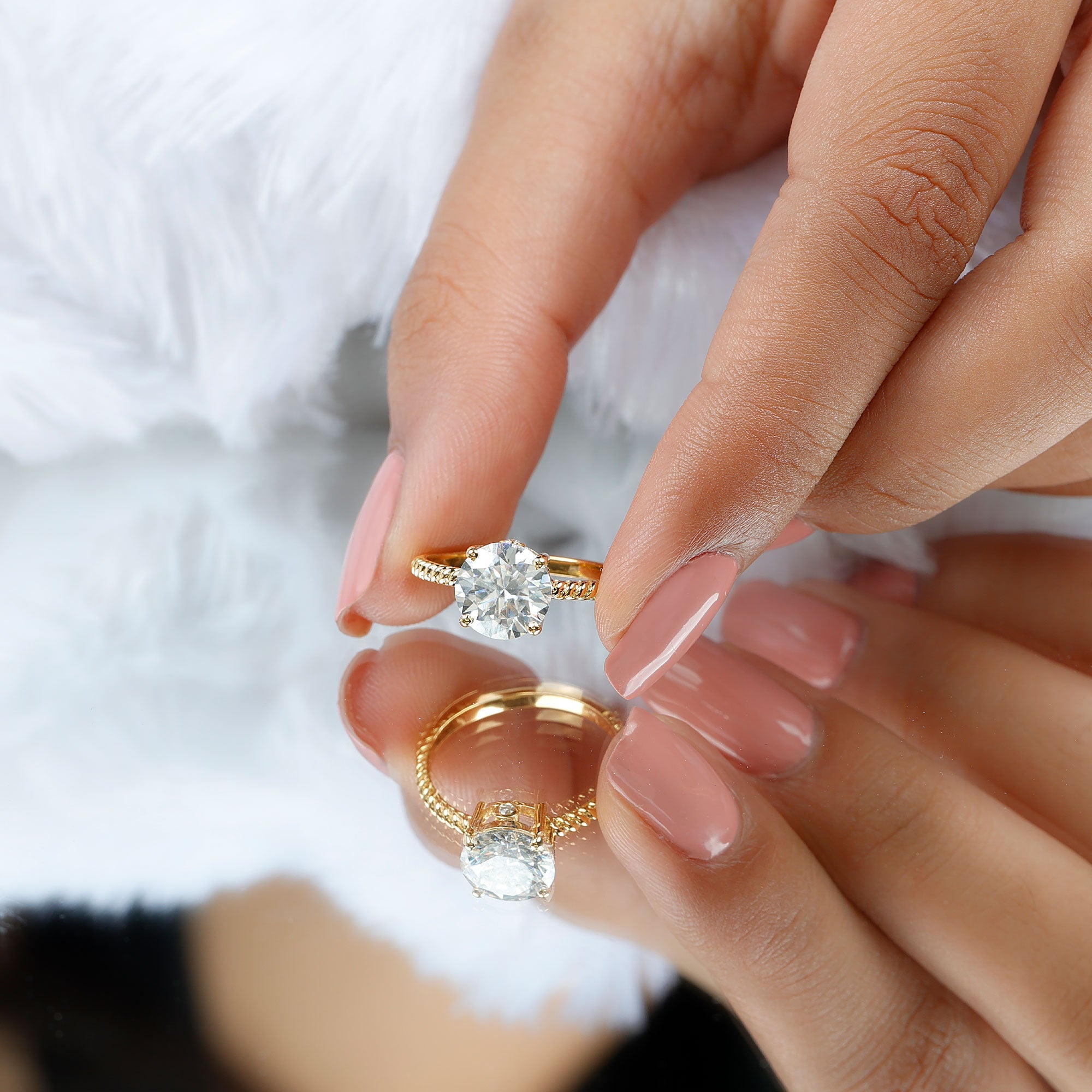 2 Carat Lab Grown Diamond Engagement Ring With Twisted Rope