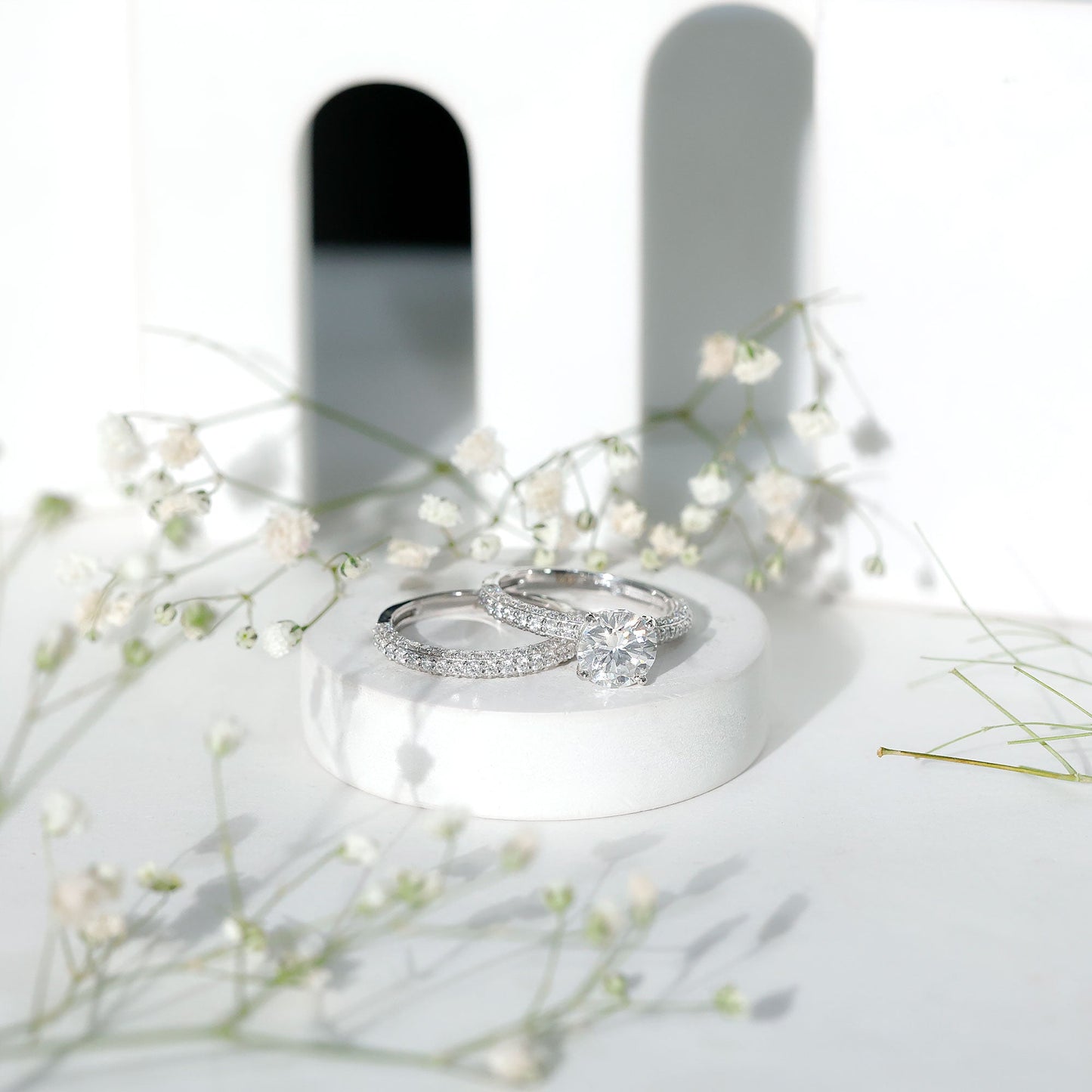 Certified 2 CT Lab Grown Diamond Bridal Ring Set for Her