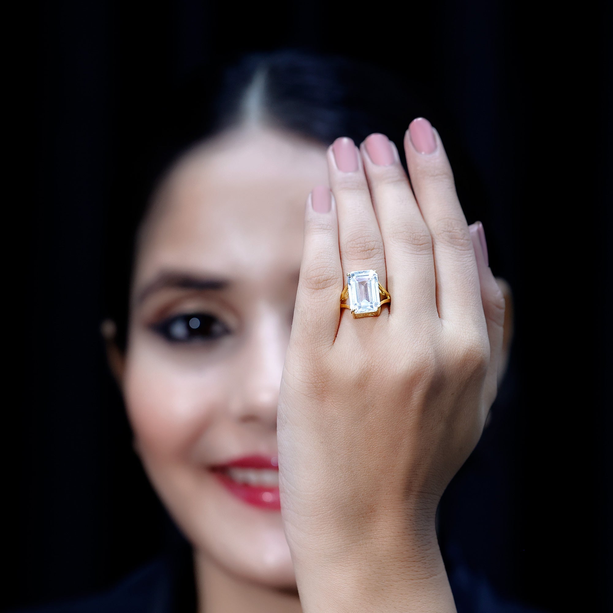 Certified 10X14 MM Emerald Cut CZ Engagement Ring in Silver