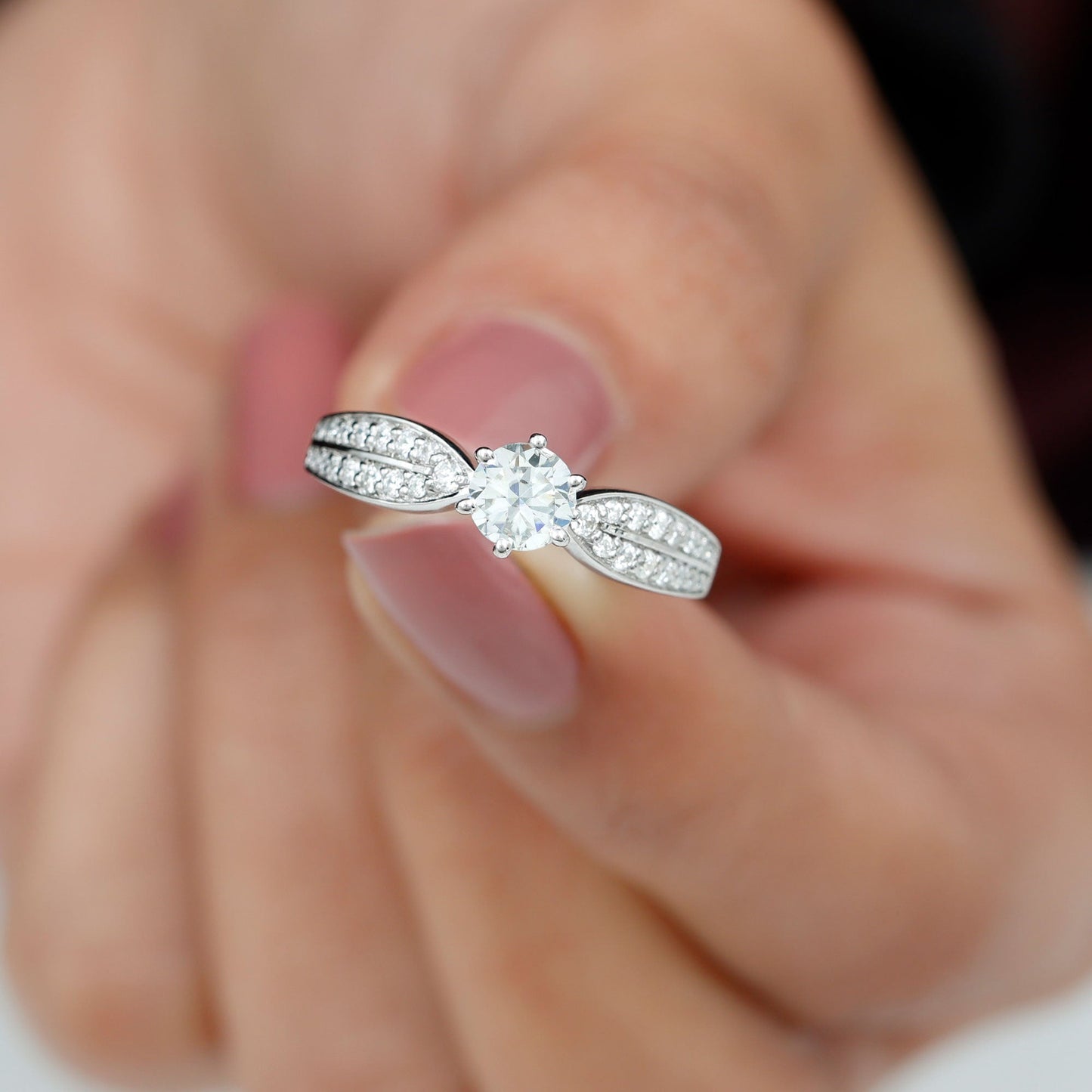 Certified Solitaire Lab Grown Diamond Promise Engagement Ring