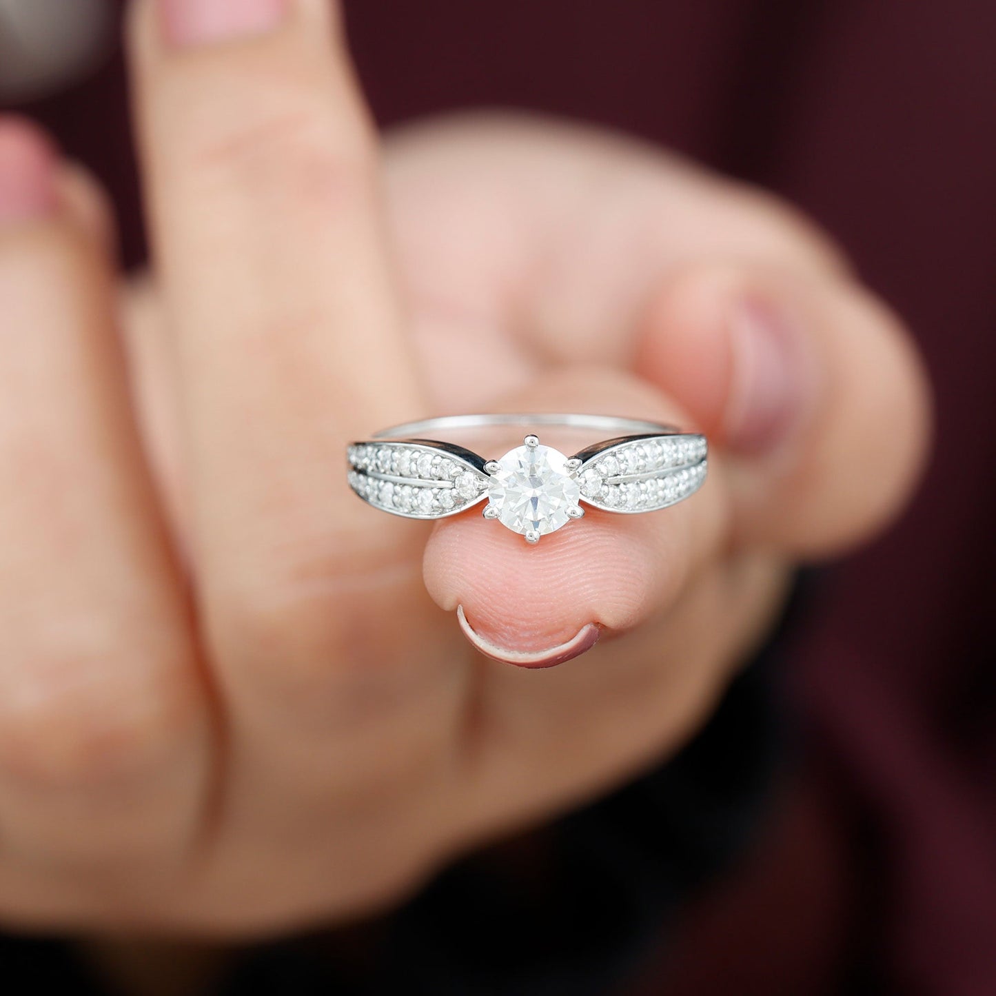 Certified Solitaire Lab Grown Diamond Promise Engagement Ring