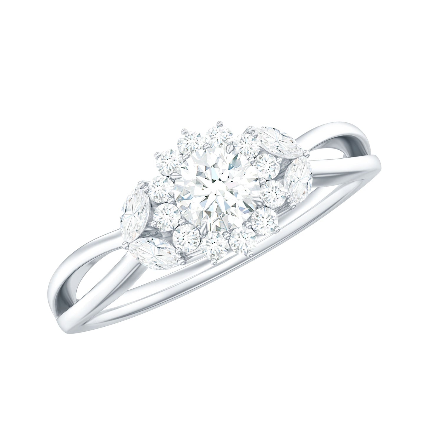 Halo Style Lab Grown Diamond Nature Engagement Ring