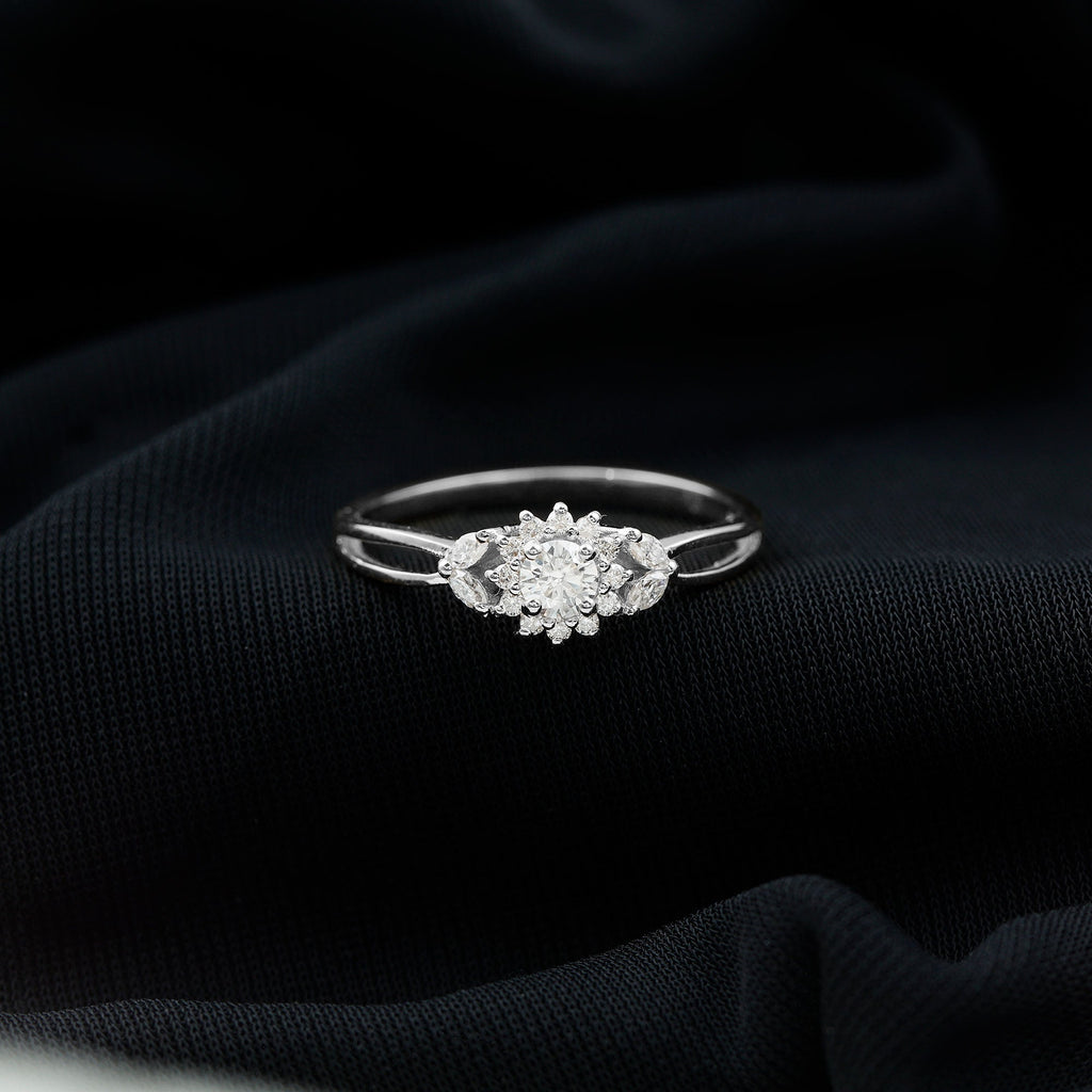 Halo Style Lab Grown Diamond Nature Engagement Ring