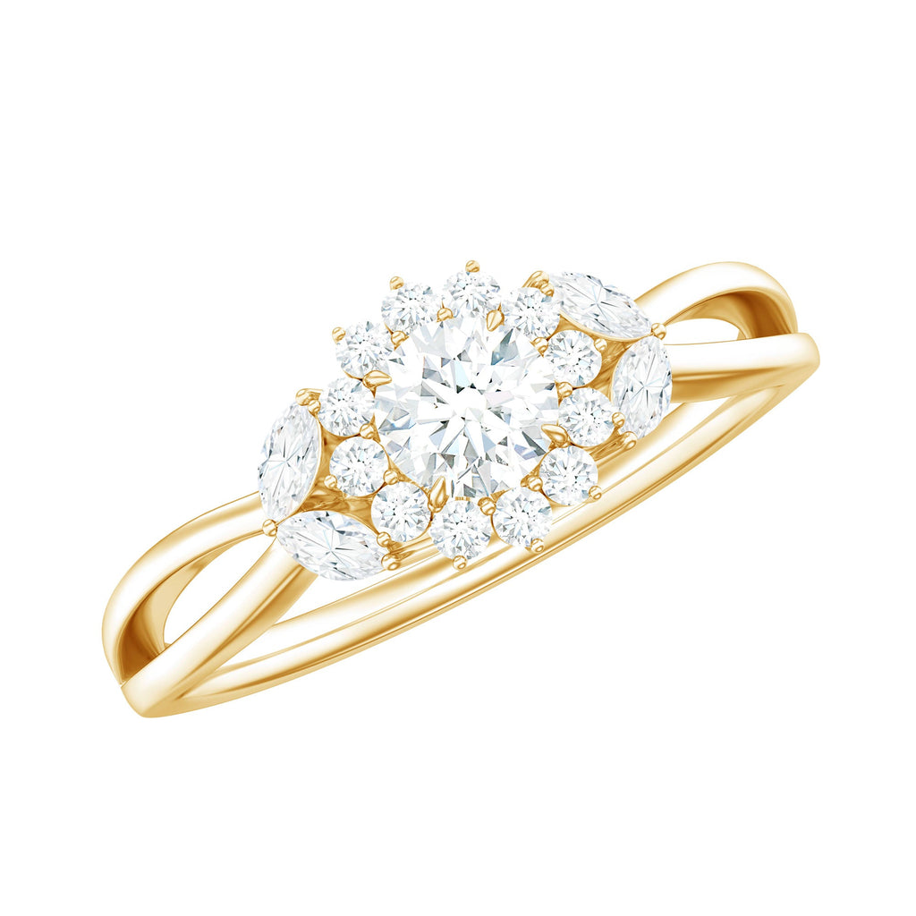 Halo Style Lab Grown Diamond Nature Engagement Ring