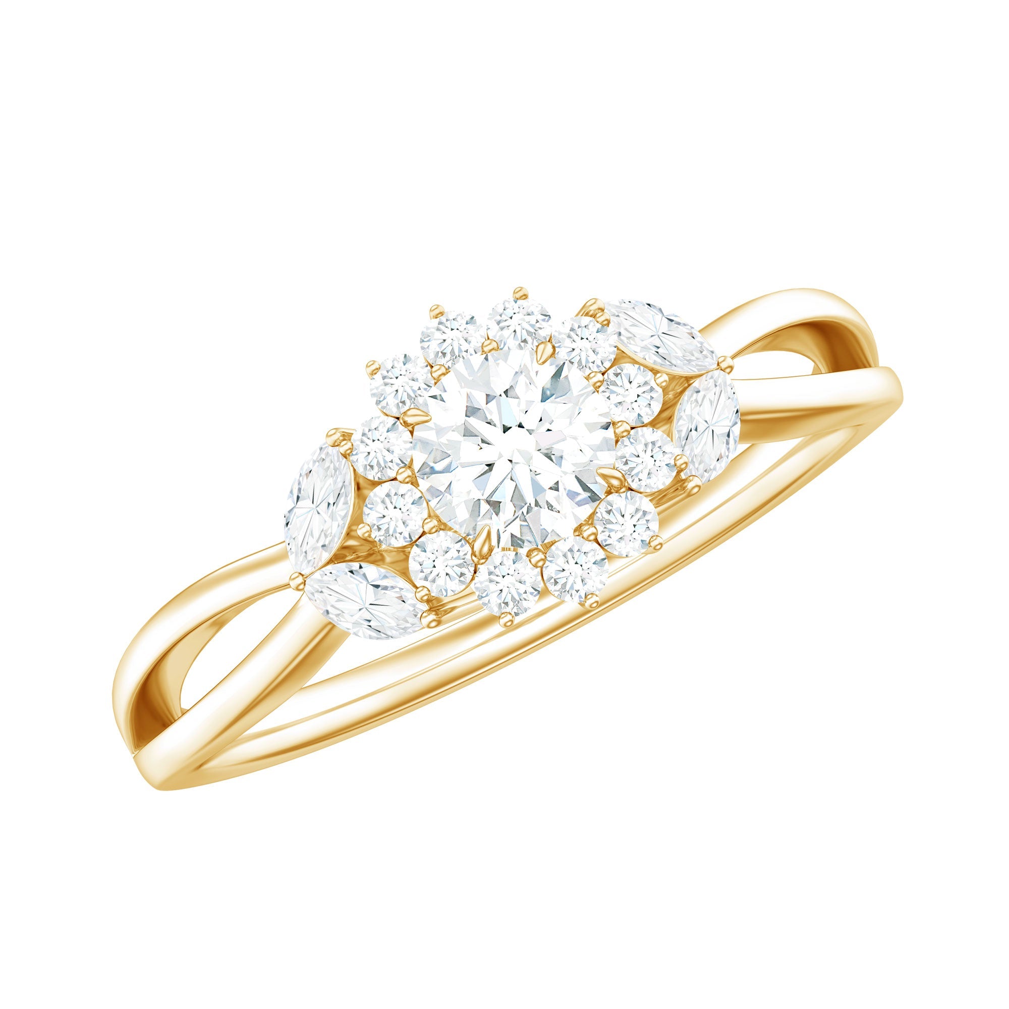 Halo Style Lab Grown Diamond Nature Engagement Ring