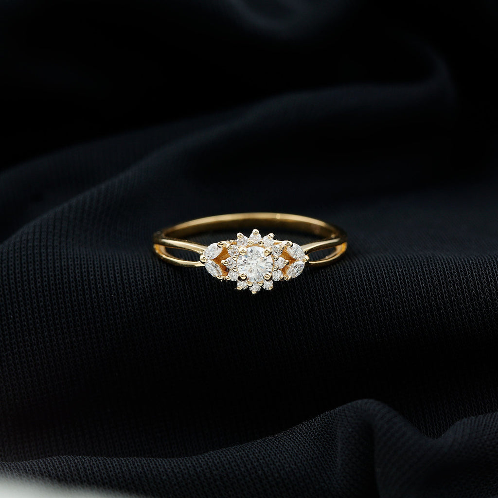 Halo Style Lab Grown Diamond Nature Engagement Ring