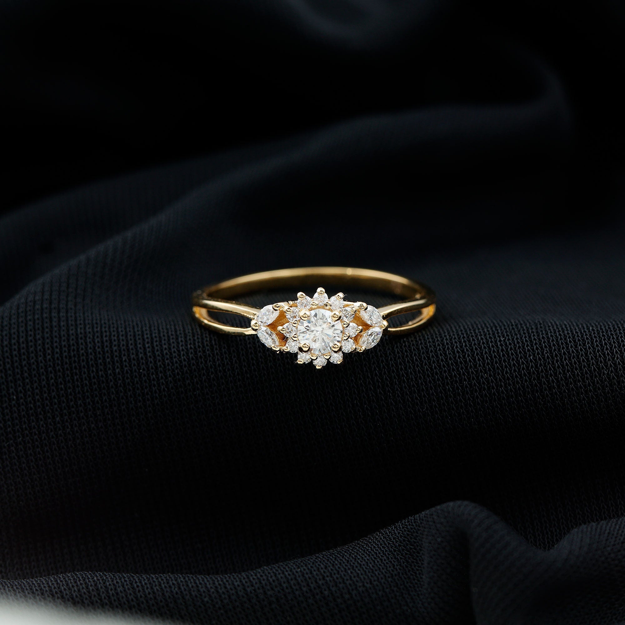 Halo Style Lab Grown Diamond Nature Engagement Ring