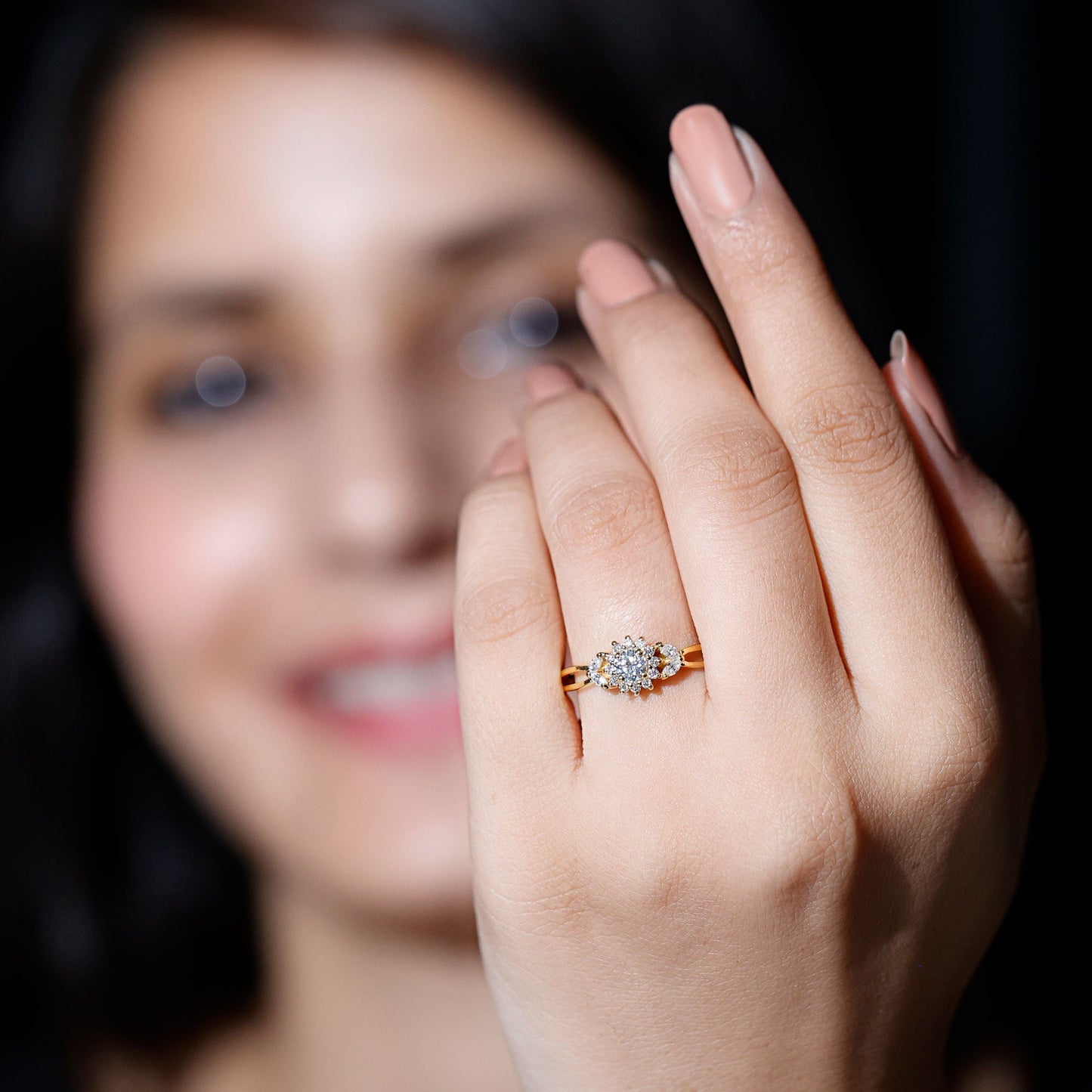 Halo Style Lab Grown Diamond Nature Engagement Ring