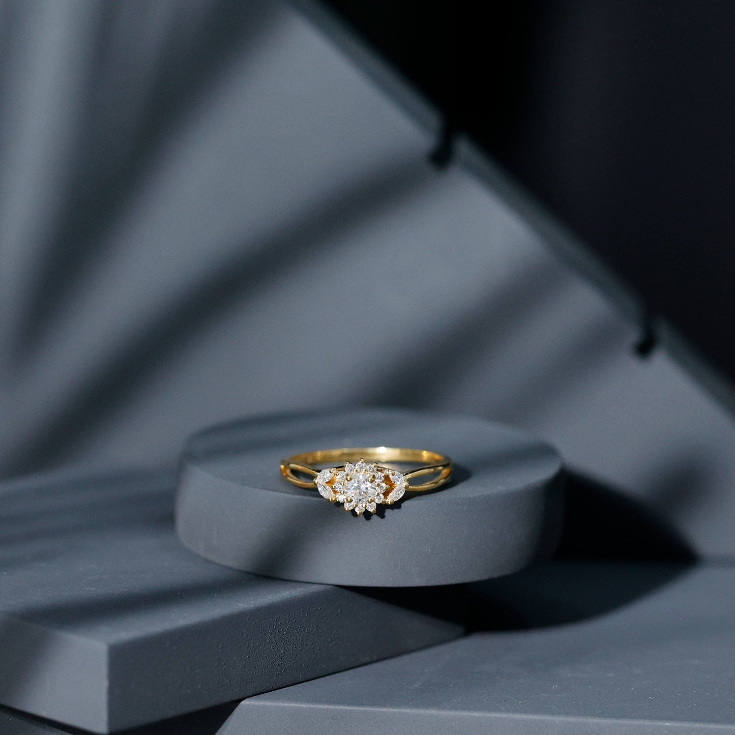 Halo Style Lab Grown Diamond Nature Engagement Ring