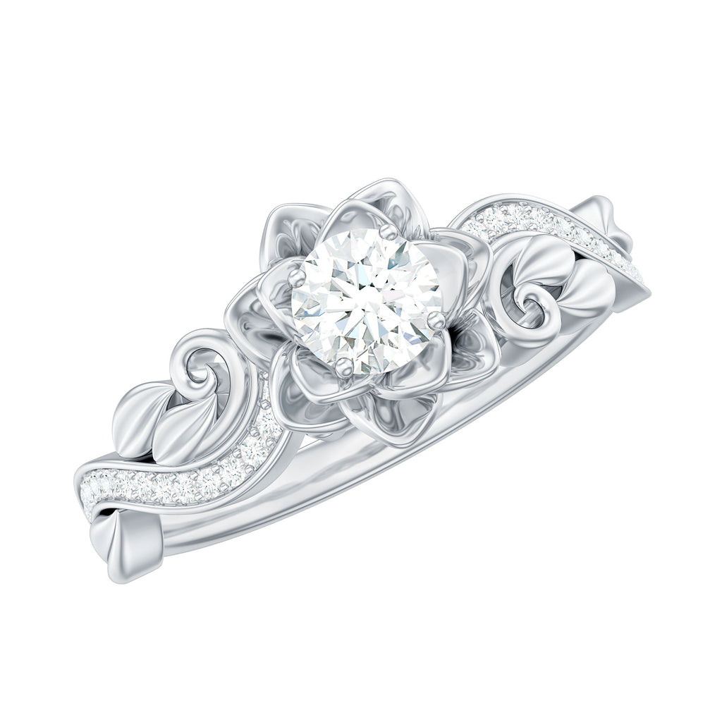 Lab Grown Diamond Flower Engagement Ring for Her