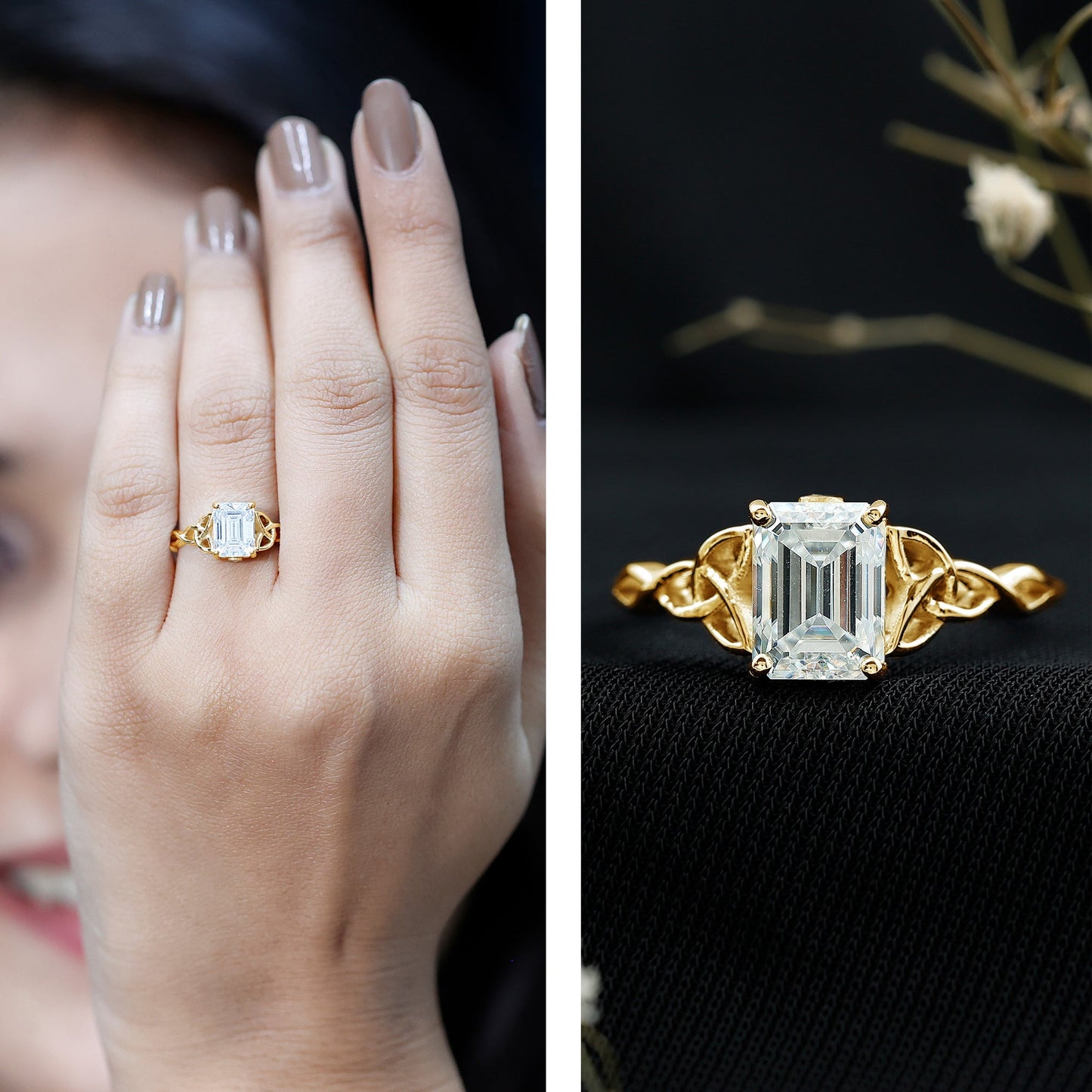 Celtic Design Inspired Lab Grown Diamond Engagement Ring