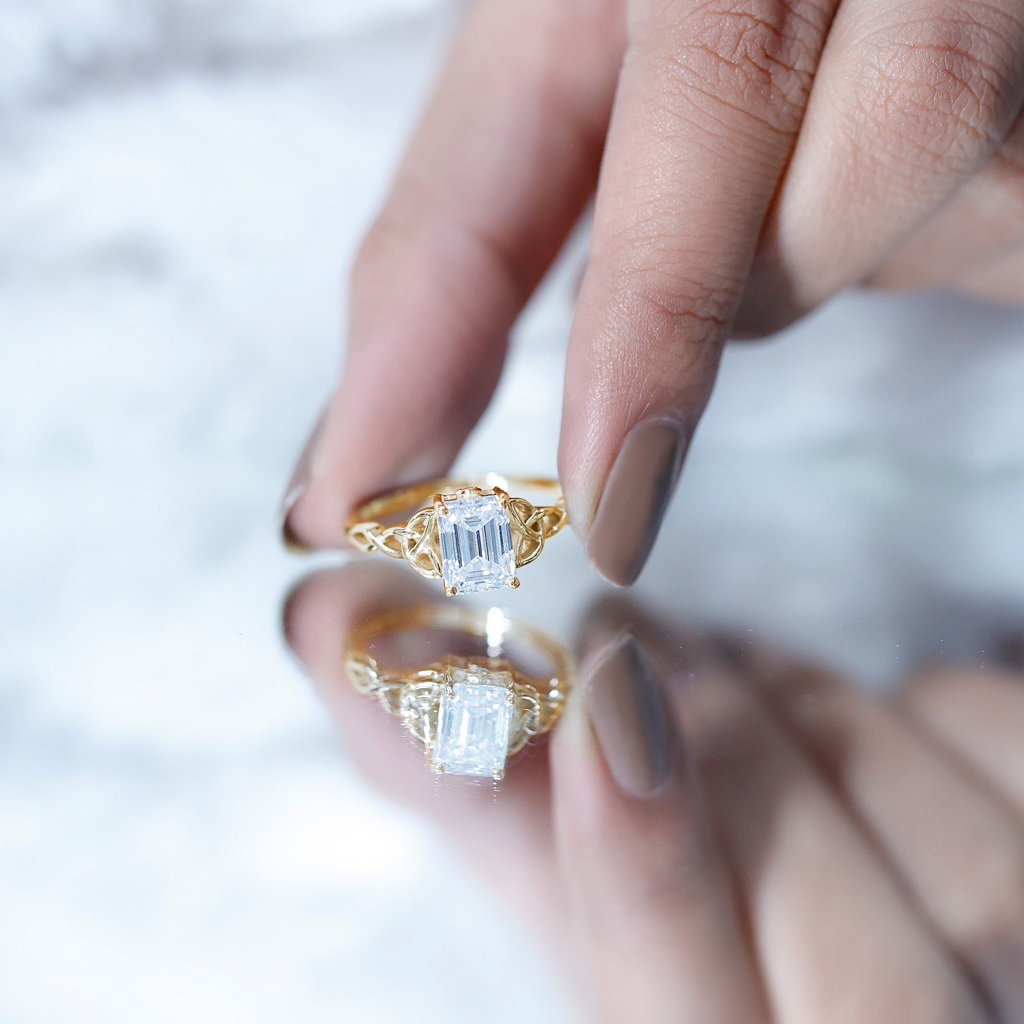 Celtic Design Inspired Lab Grown Diamond Engagement Ring