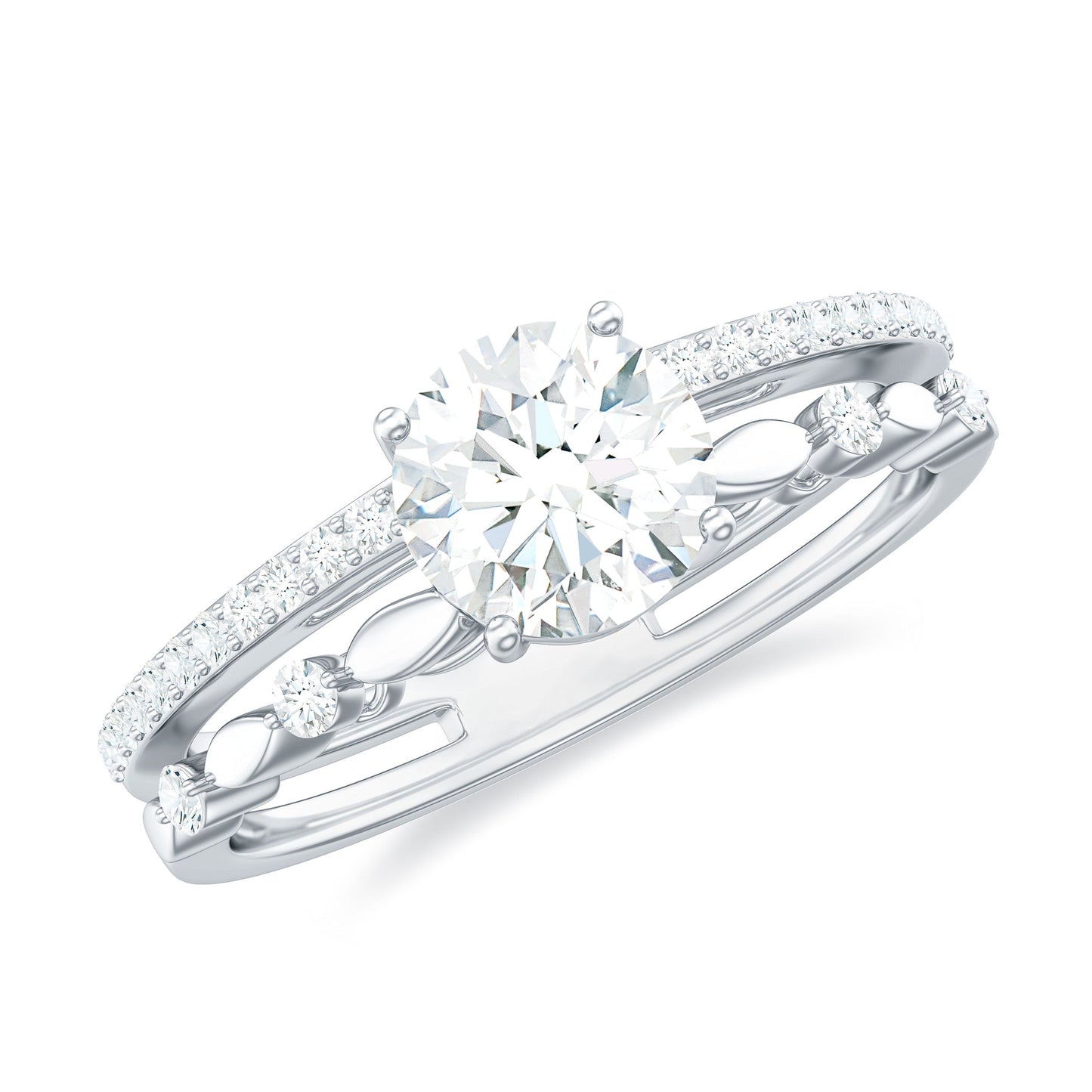 Brilliant Cut Lab Grown Diamond Designer Engagement Ring