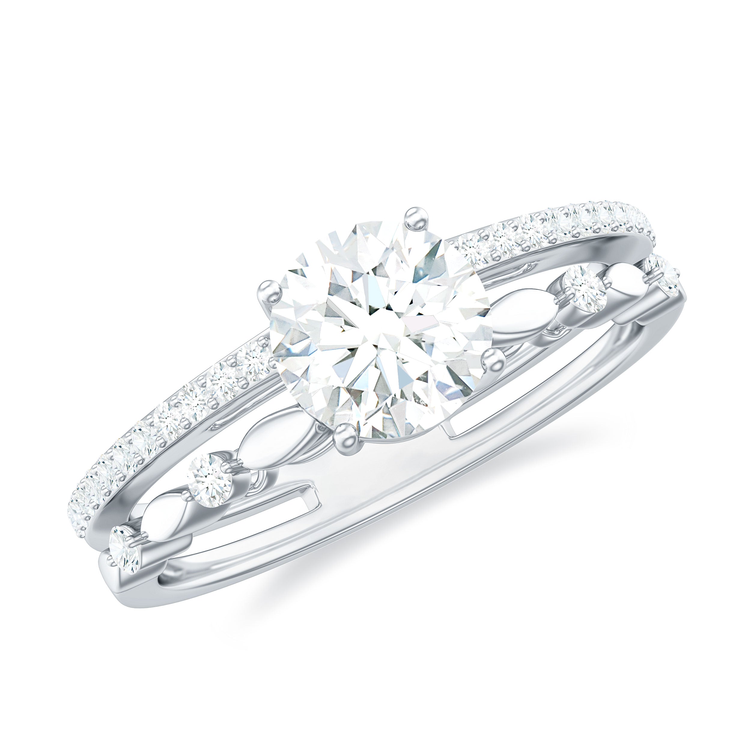 Brilliant Cut Lab Grown Diamond Designer Engagement Ring