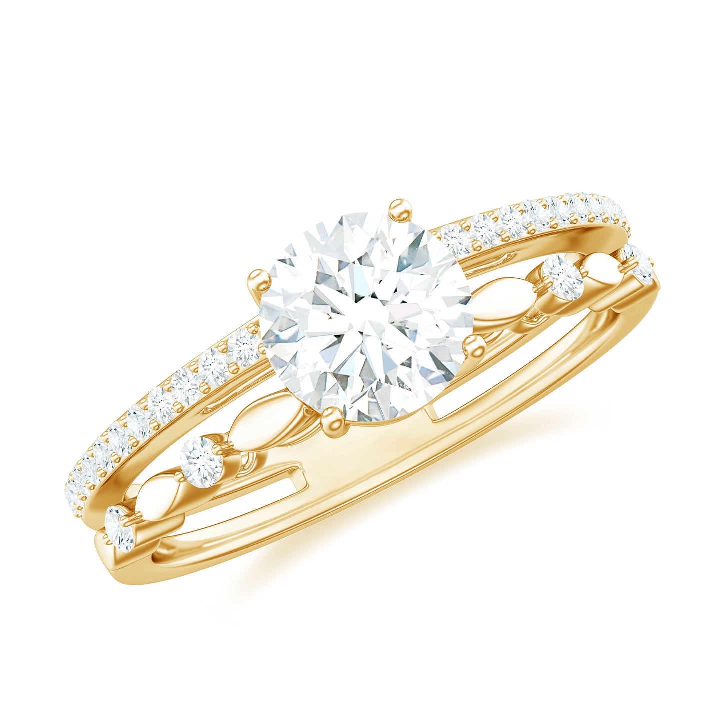 Brilliant Cut Lab Grown Diamond Designer Engagement Ring