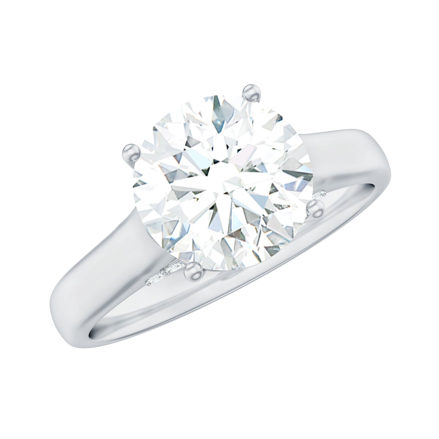 Brilliant Cut Lab Grown Diamond Classic Engagement Ring with Certificate