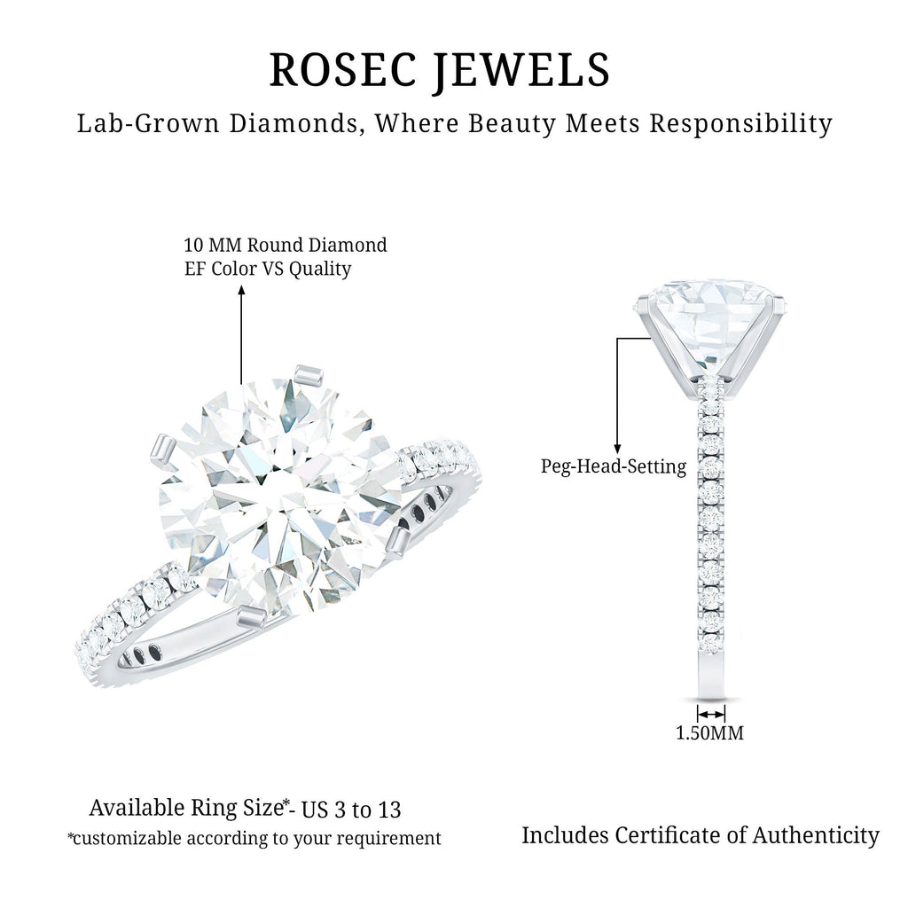 4 Carat Lab Grown Diamond Engagement Ring