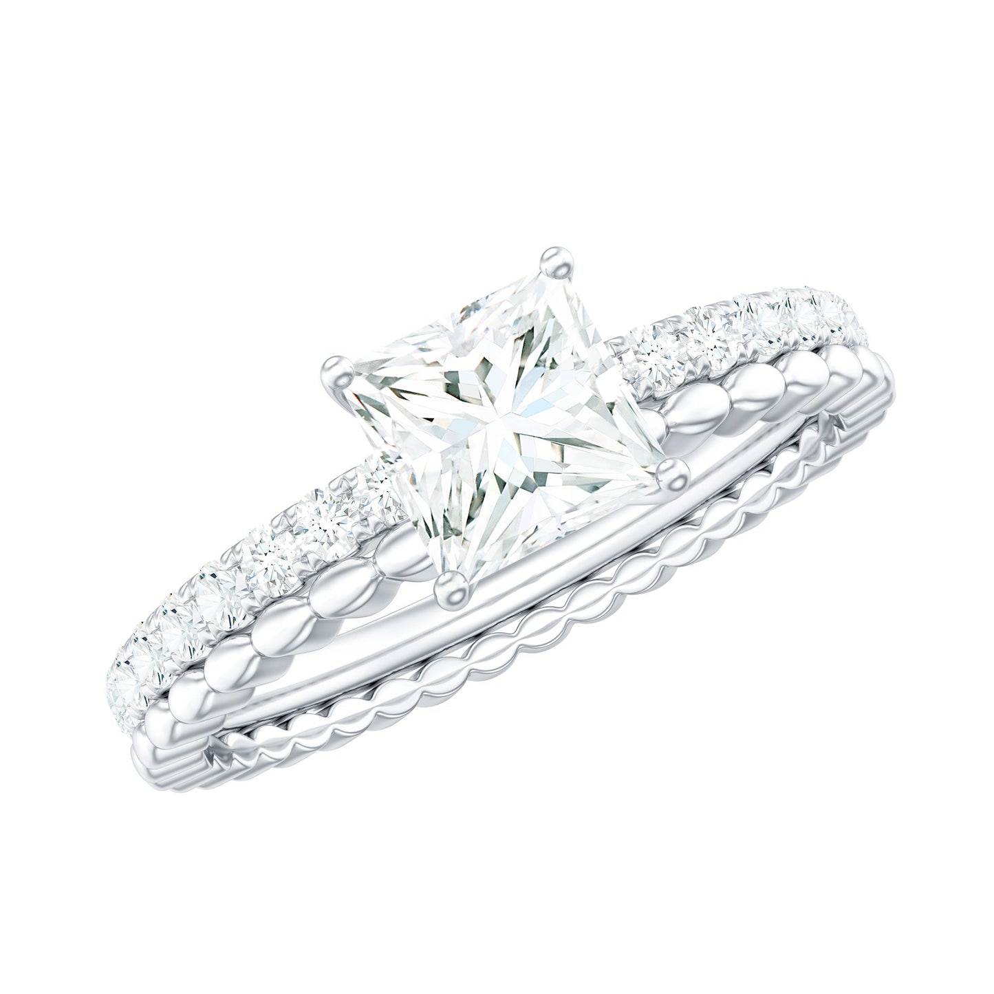 Princess Cut Lab Grown Diamond Promise Ring With Certificate