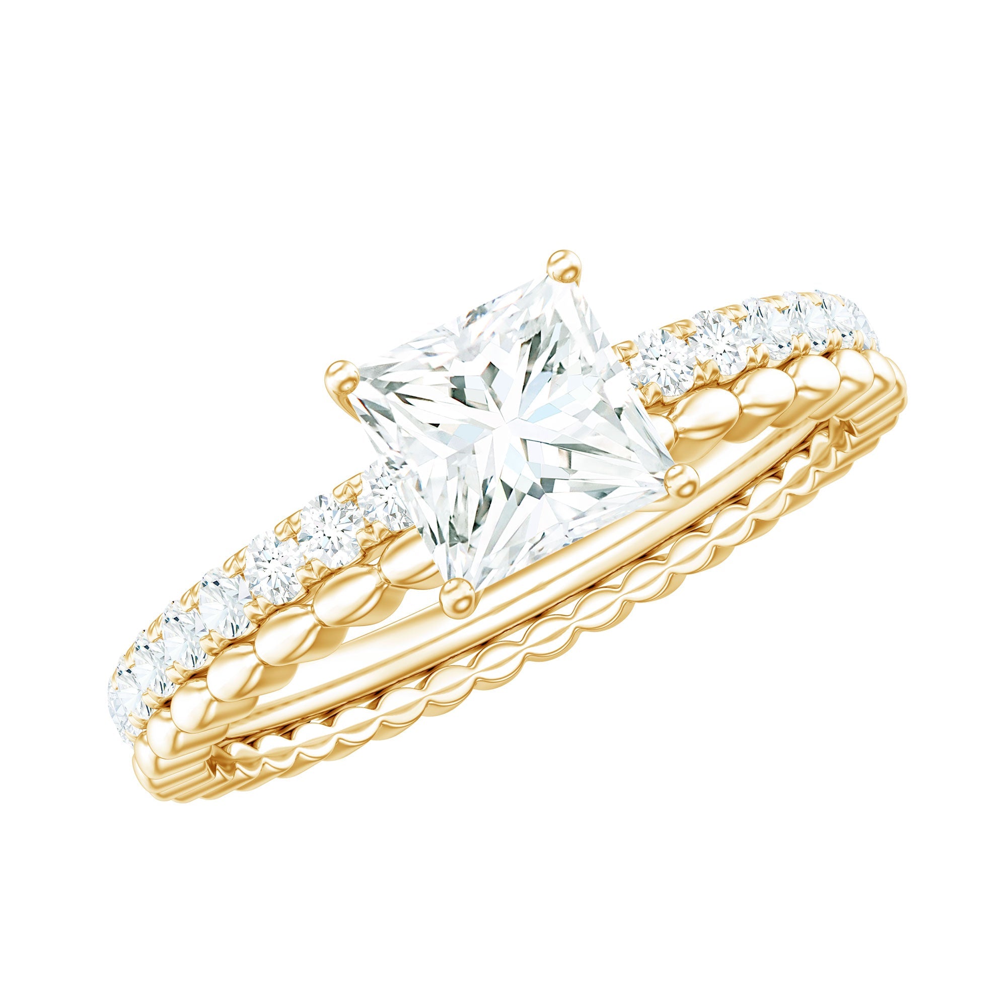 Princess Cut Lab Grown Diamond Promise Ring With Certificate