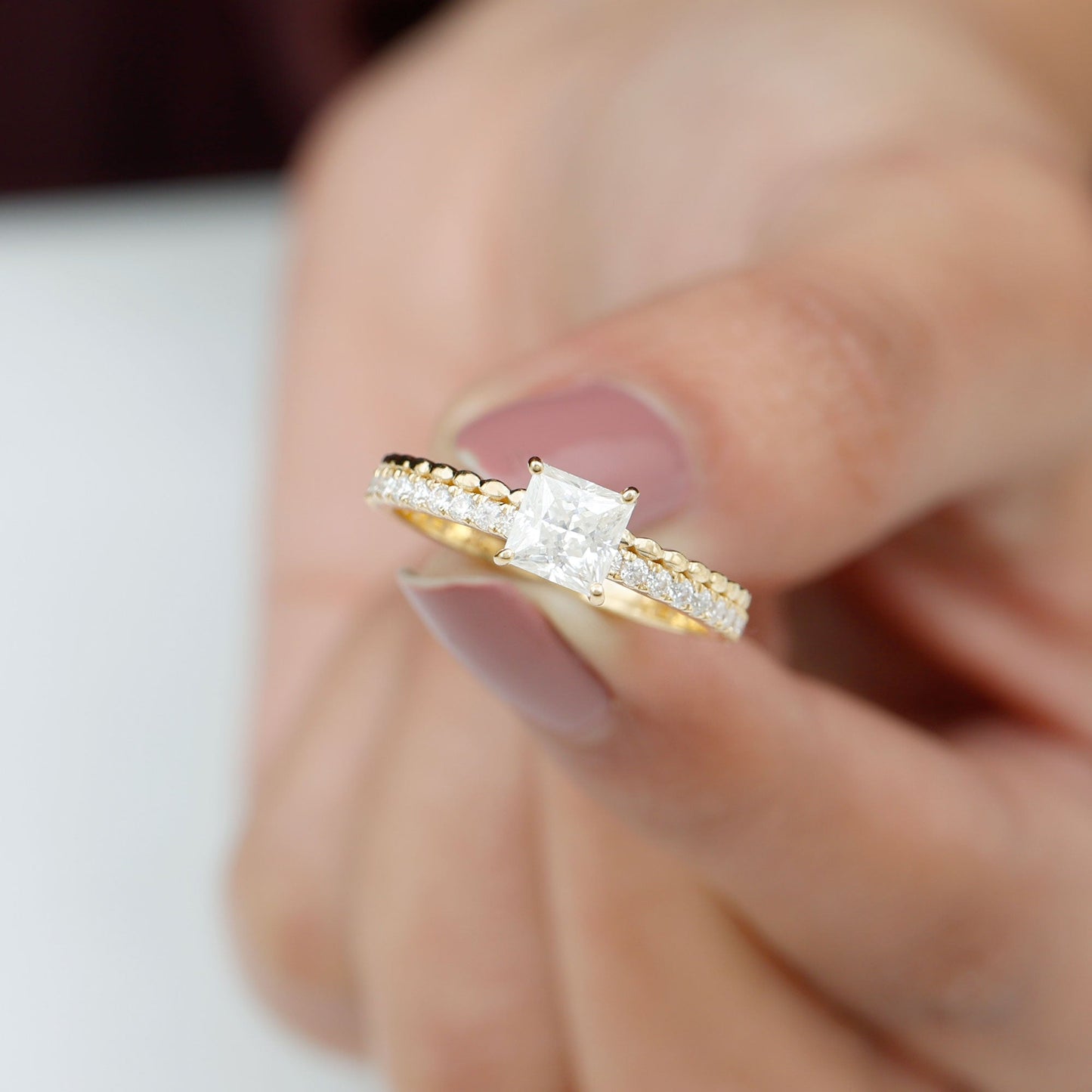 Princess Cut Lab Grown Diamond Promise Ring With Certificate