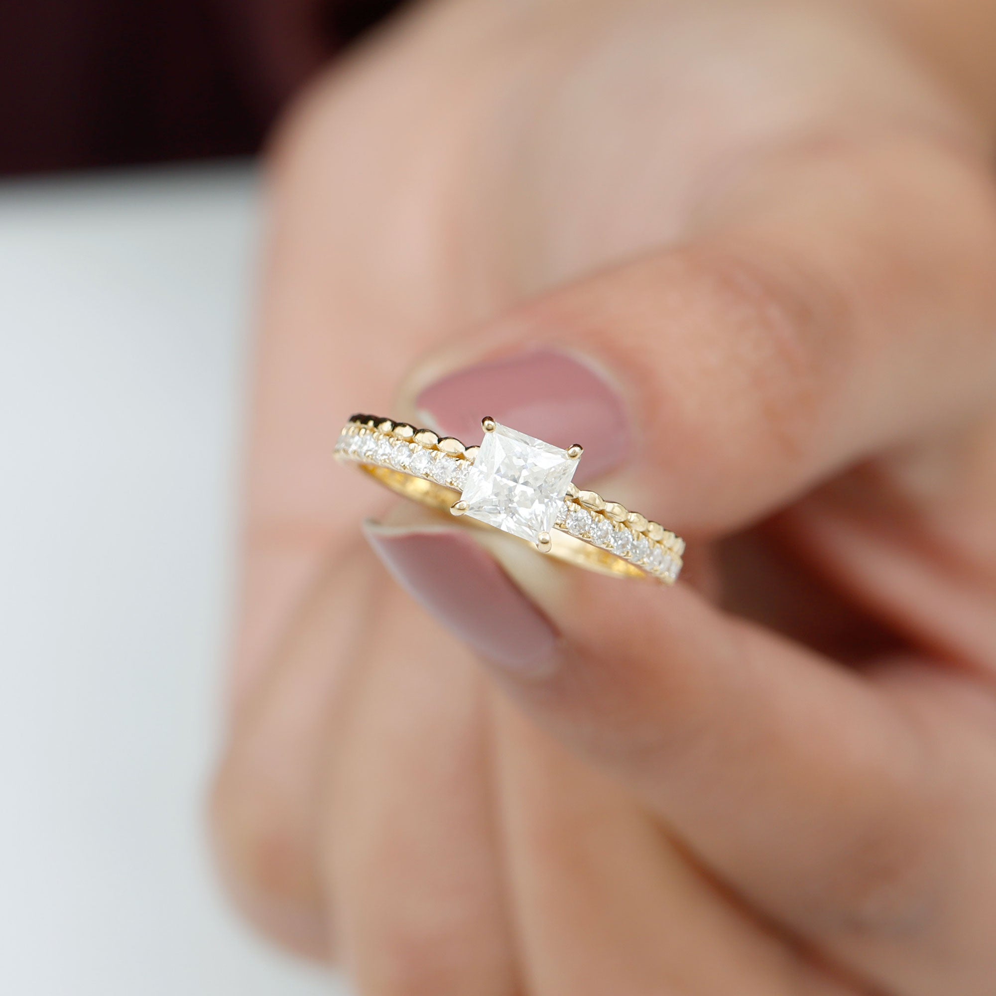 Princess Cut Lab Grown Diamond Promise Ring With Certificate