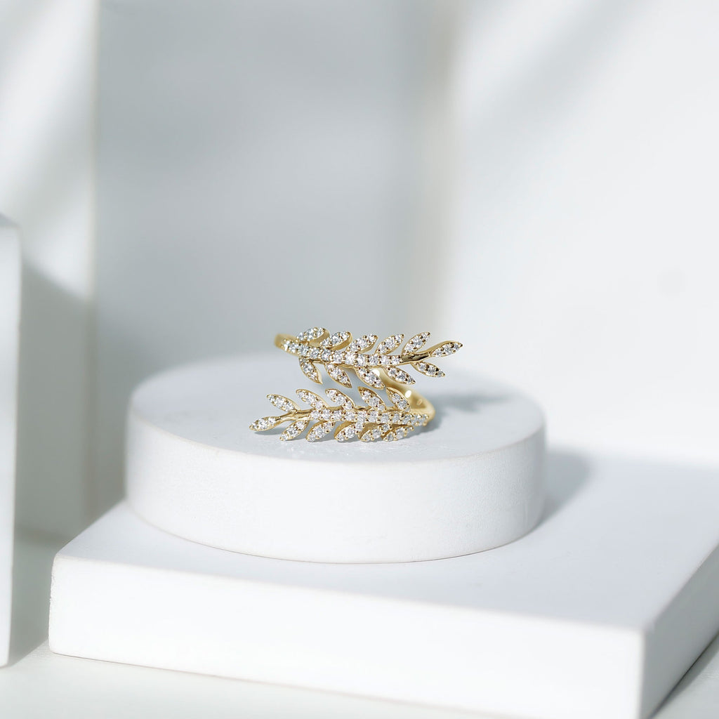 Certified Nature inspired Lab Grown Diamond Cocktail Ring for Women