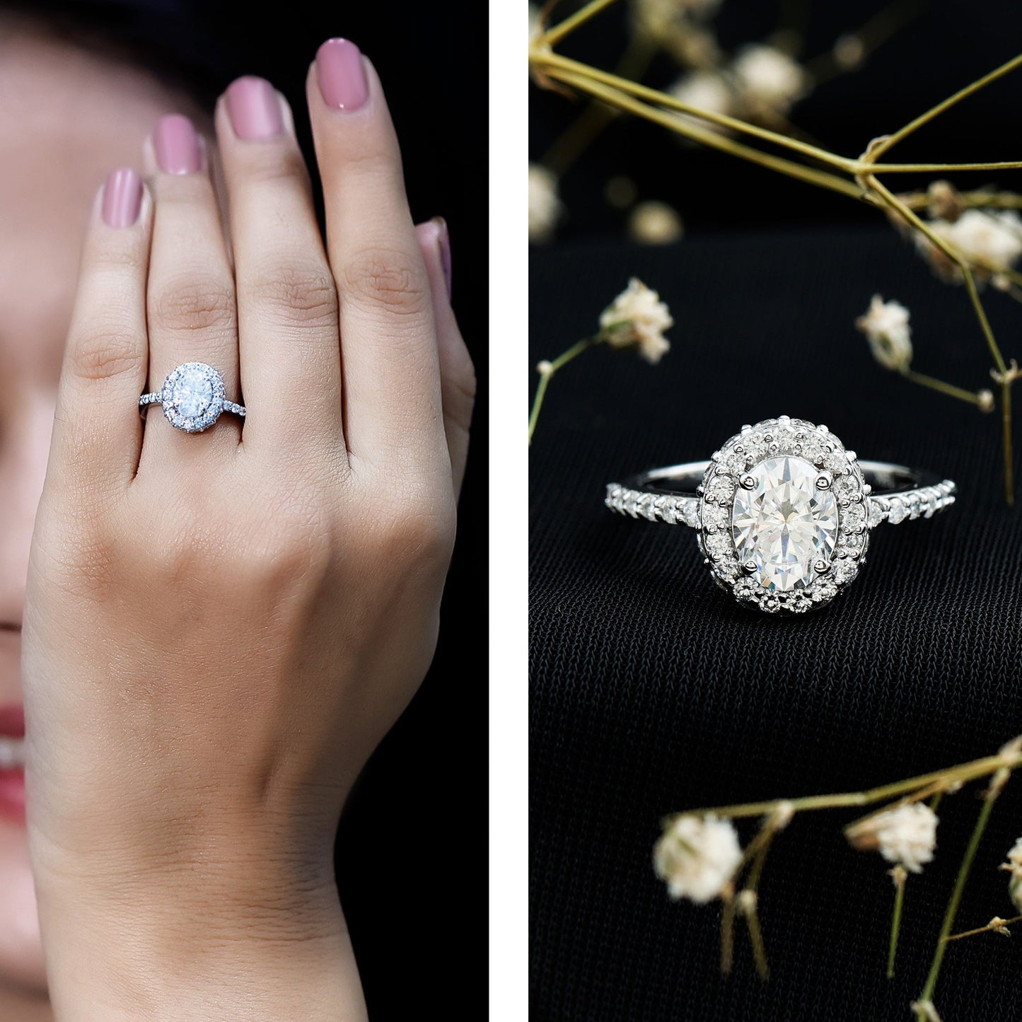 Certified 6X8 mm Lab Grown Diamond Oval Shape Engagement Ring