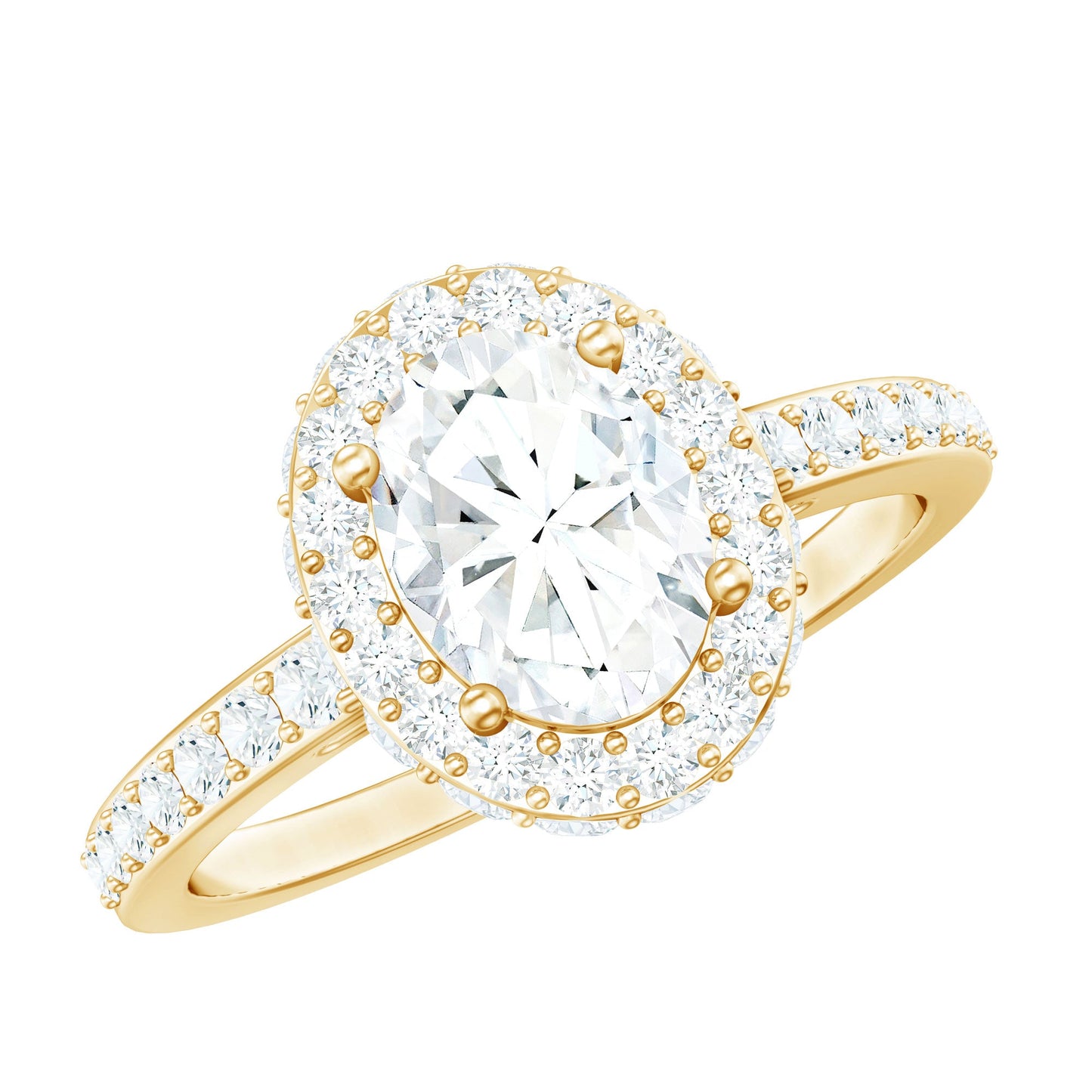 Certified 6X8 mm Lab Grown Diamond Oval Shape Engagement Ring