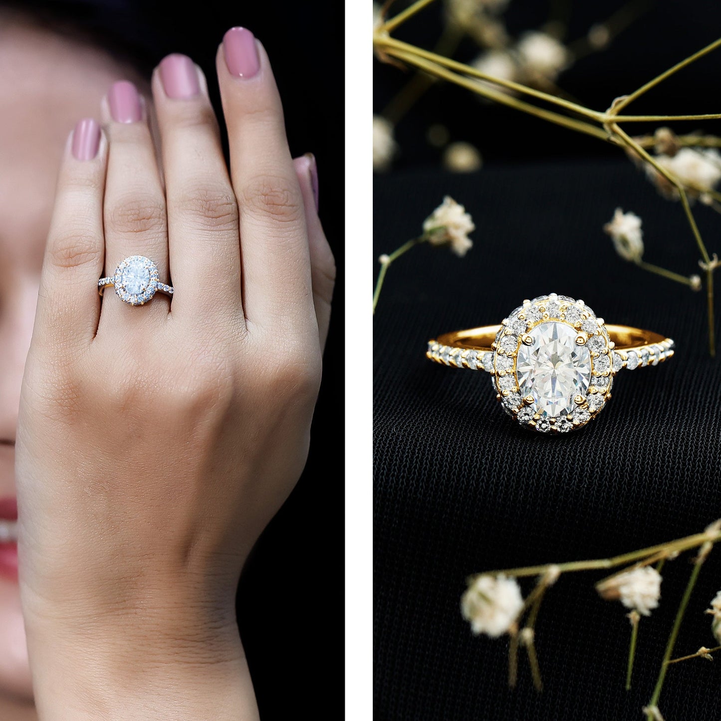 Certified 6X8 mm Lab Grown Diamond Oval Shape Engagement Ring