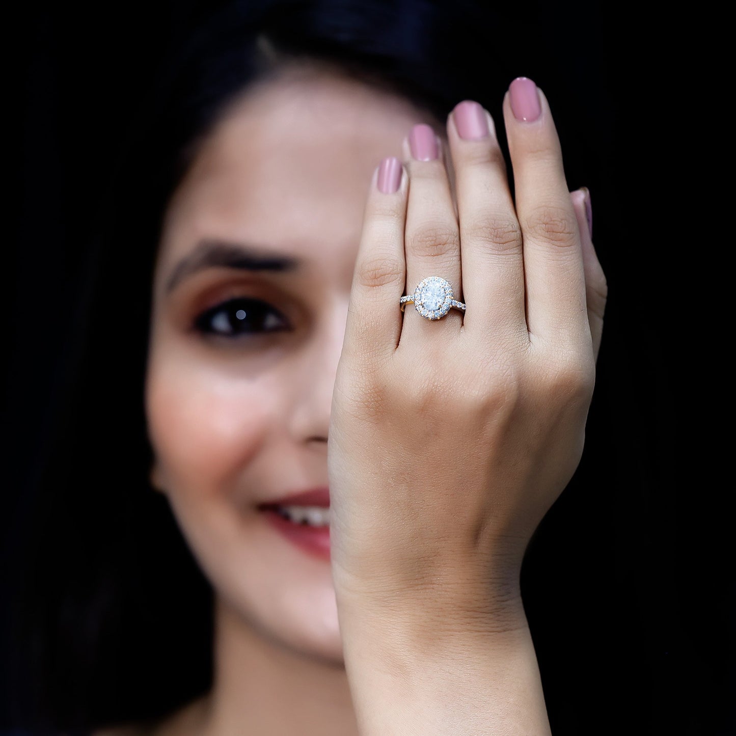 Certified 6X8 mm Lab Grown Diamond Oval Shape Engagement Ring