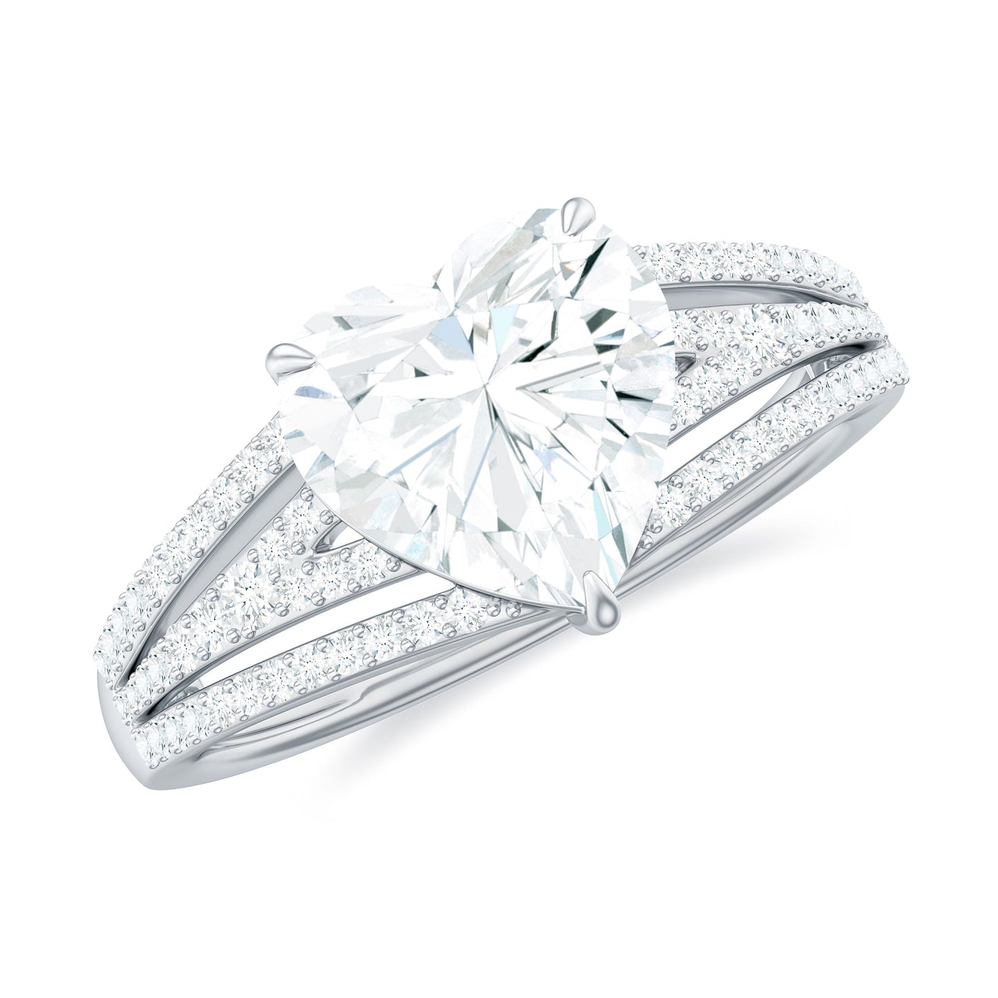 2 Carat Lab Created Diamond Heart Engagement Ring