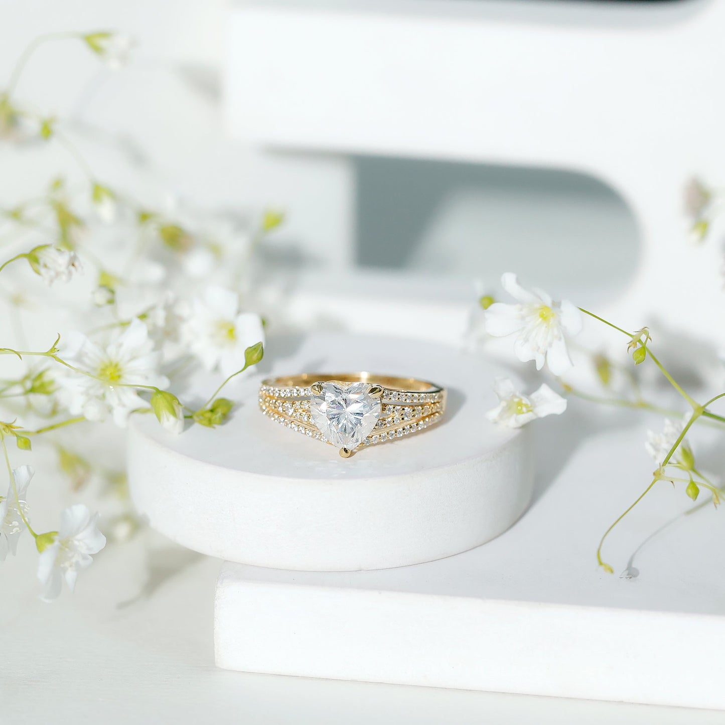 2 Carat Lab Created Diamond Heart Engagement Ring