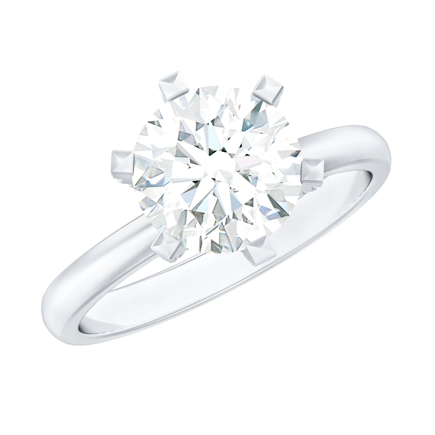 8 MM Round Brilliant Cut Lab Grown Diamond Engagement Ring