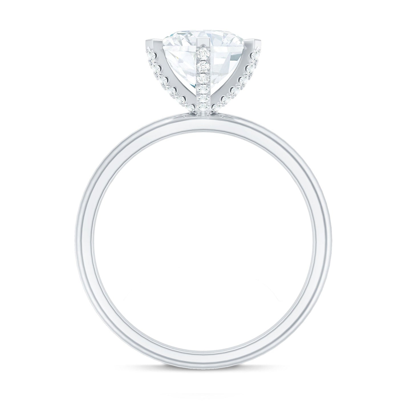 8 MM Round Brilliant Cut Lab Grown Diamond Engagement Ring