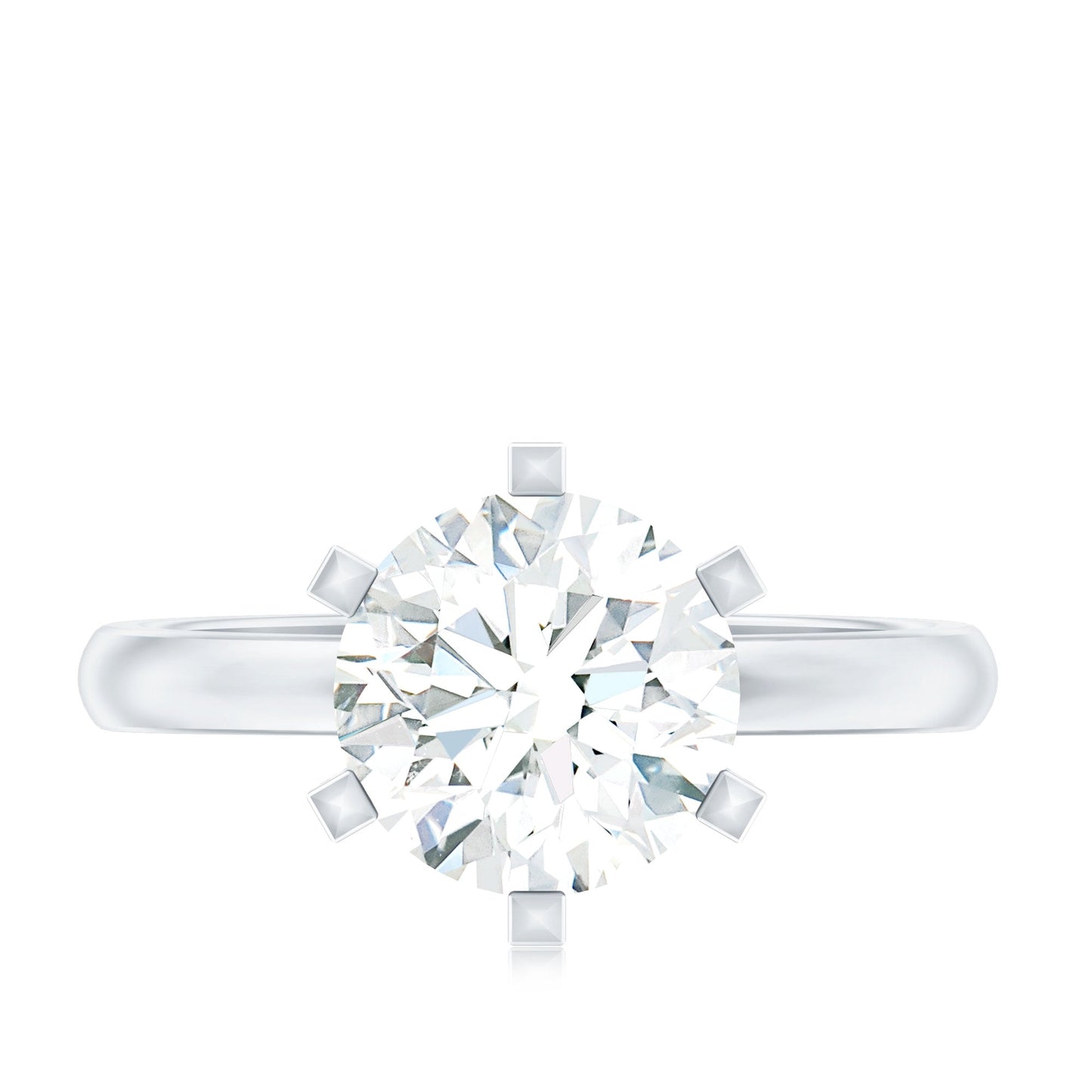 8 MM Round Brilliant Cut Lab Grown Diamond Engagement Ring