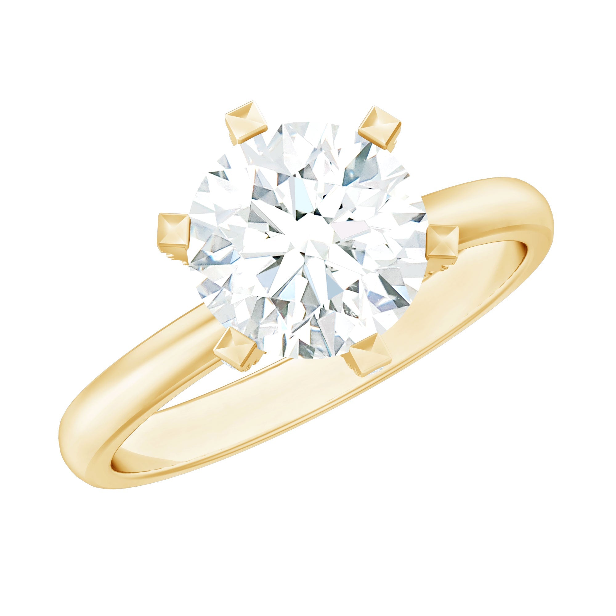 8 MM Round Brilliant Cut Lab Grown Diamond Engagement Ring