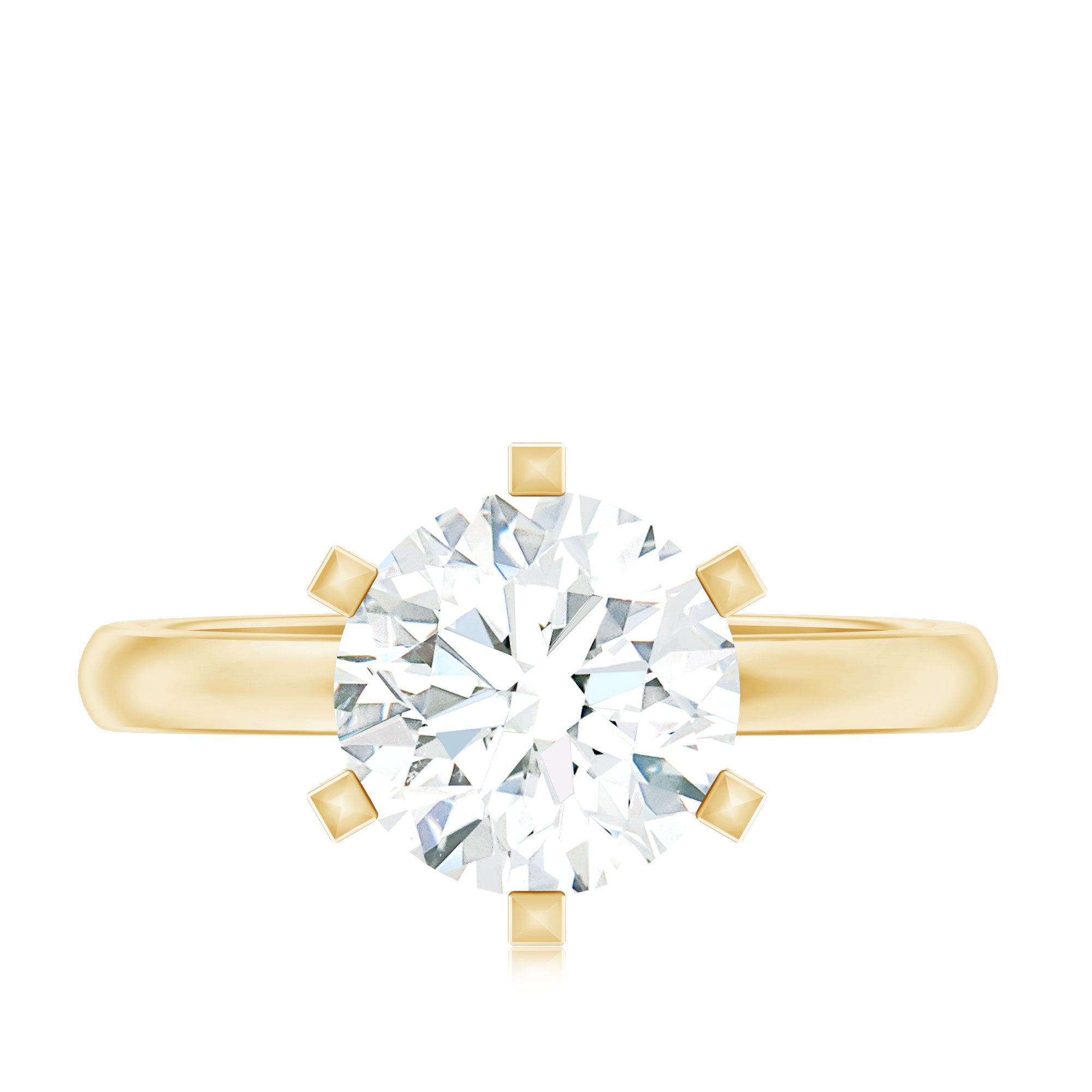 8 MM Round Brilliant Cut Lab Grown Diamond Engagement Ring