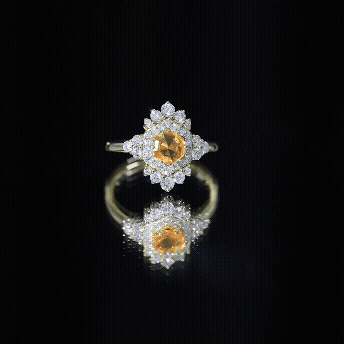 Certified Fire Opal and Diamond Cocktail Ring in Gold Plated Silver