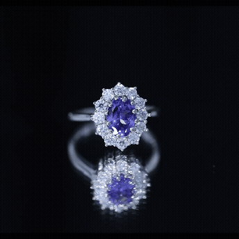 Genuine 6X8 MM Tanzanite Oval Engagement Ring