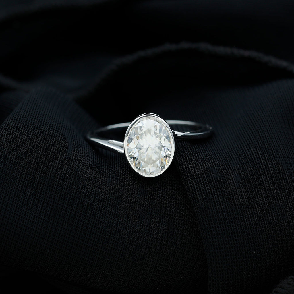 Oval Shape Lab Grown Diamond Solitaire Bypass Ring