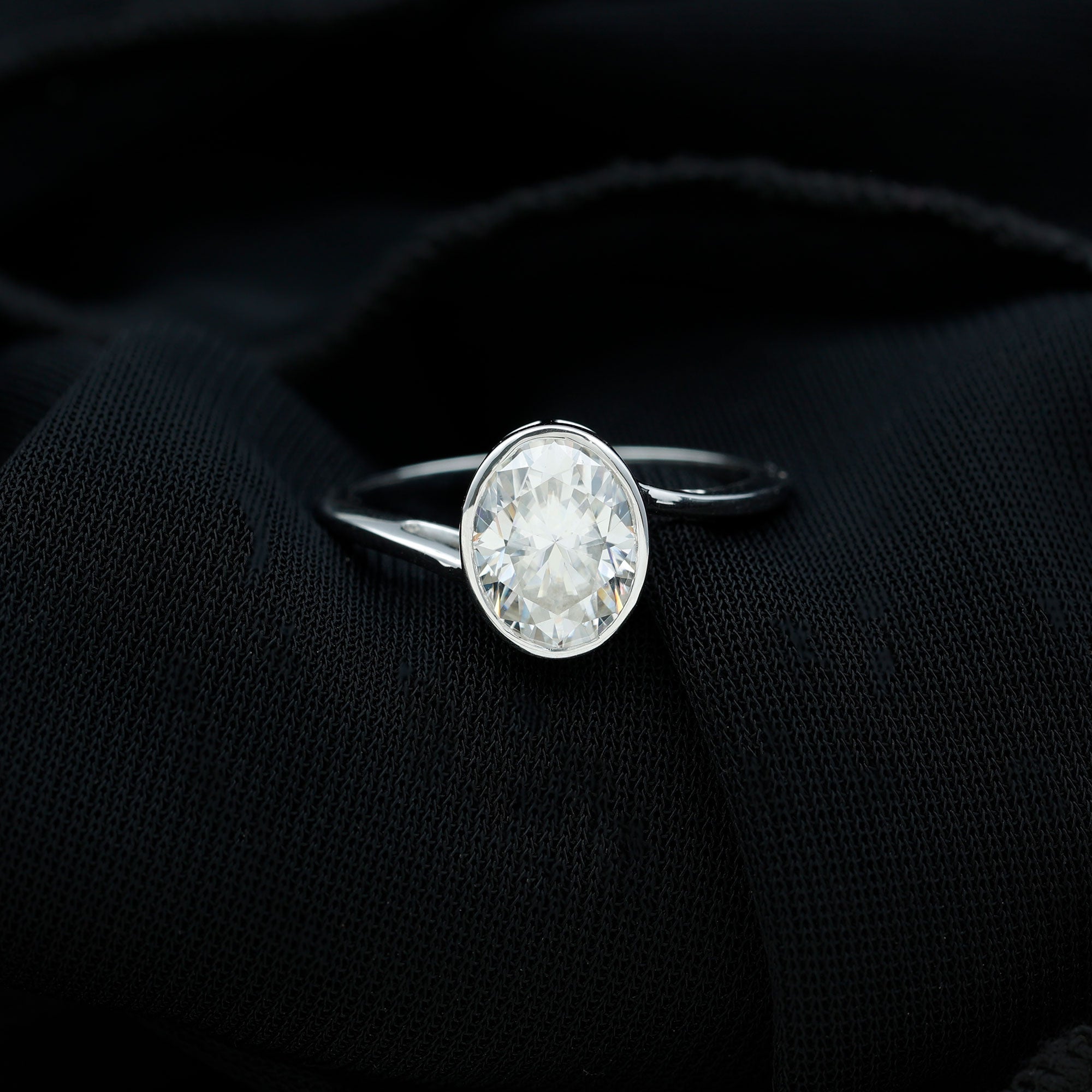 Oval Shape Lab Grown Diamond Solitaire Bypass Ring