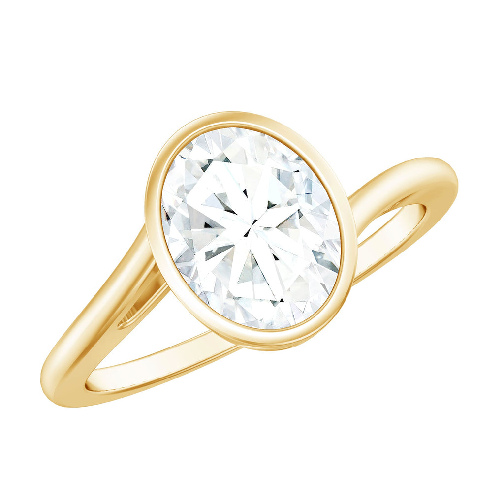 Oval Shape Lab Grown Diamond Solitaire Bypass Ring