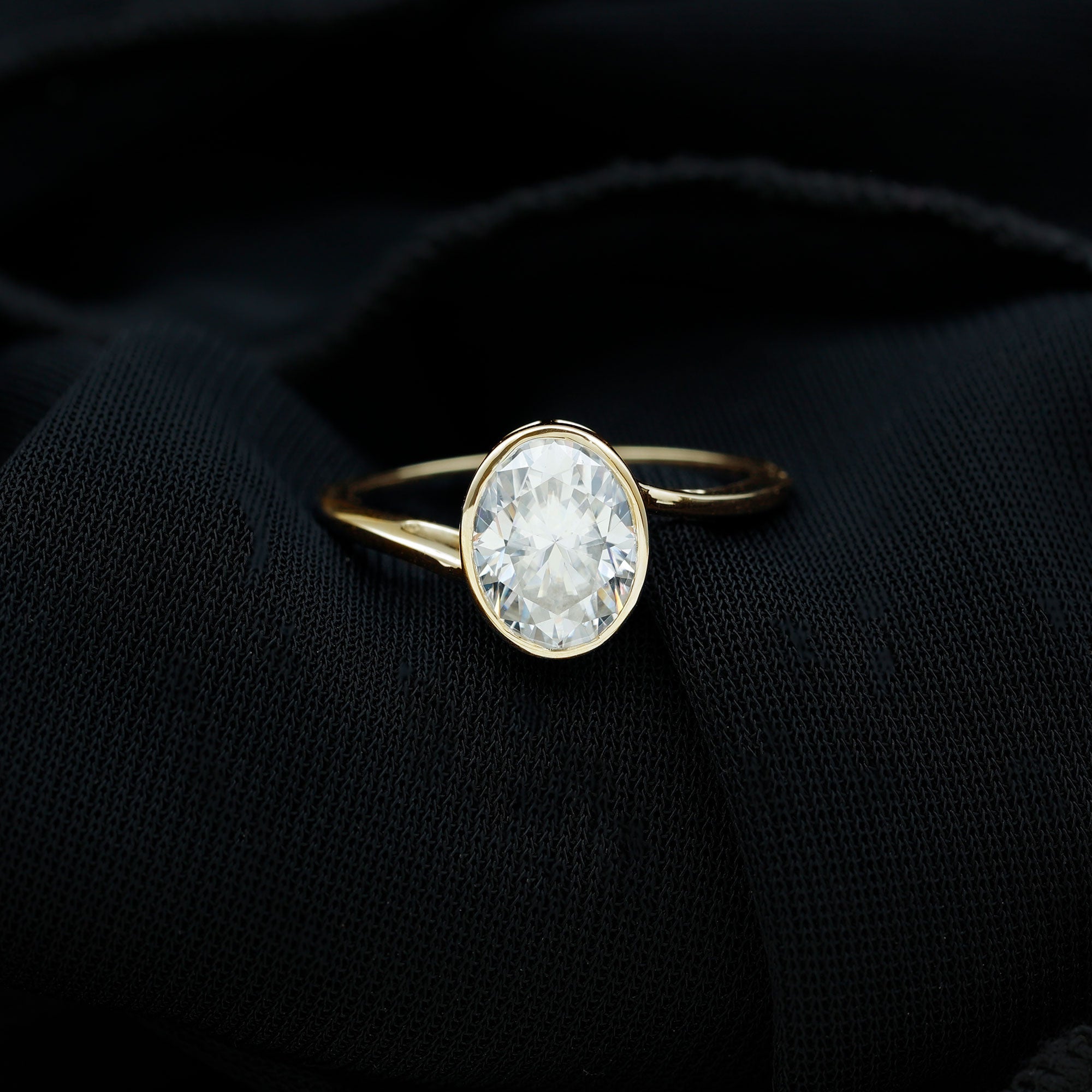 Oval Shape Lab Grown Diamond Solitaire Bypass Ring