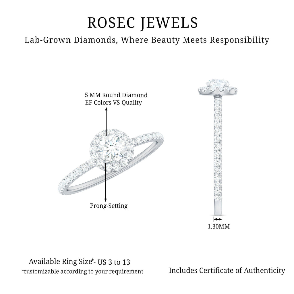 Minimal Engagement Ring with Lab Grown Diamond