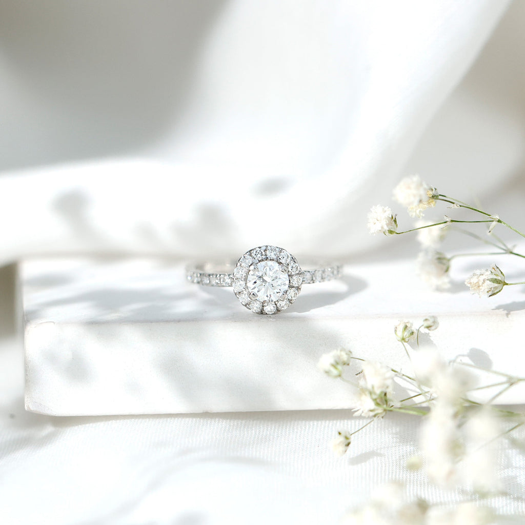 Minimal Engagement Ring with Lab Grown Diamond