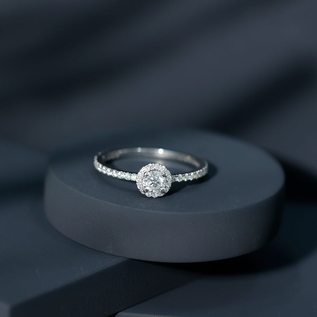 Minimal Engagement Ring with Lab Grown Diamond