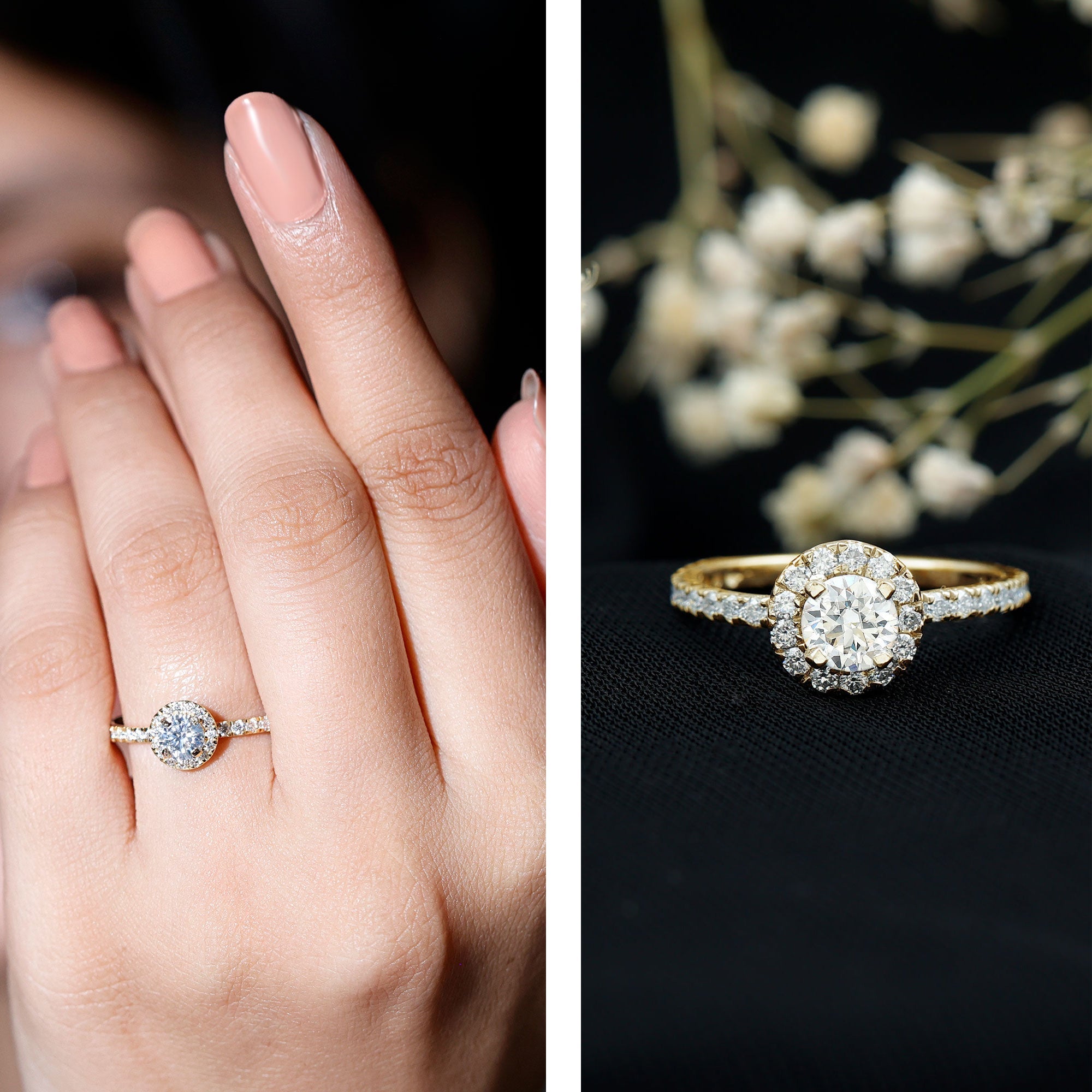 Minimal Engagement Ring with Lab Grown Diamond